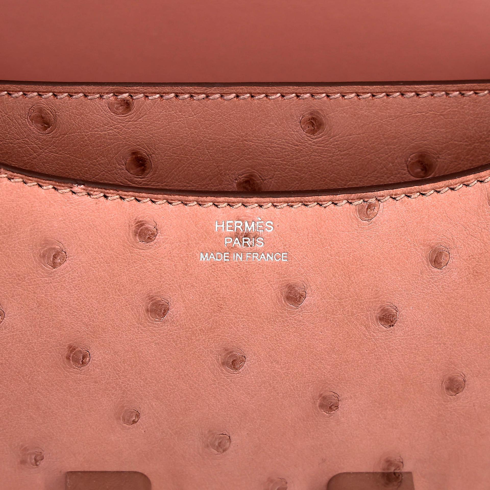 ランク NS 未使用品 HERMÈS エルメス コンスタンス3 ミニ テリキュート (94) オーストリッチ シルバー金具 W刻印 (2024) - 12