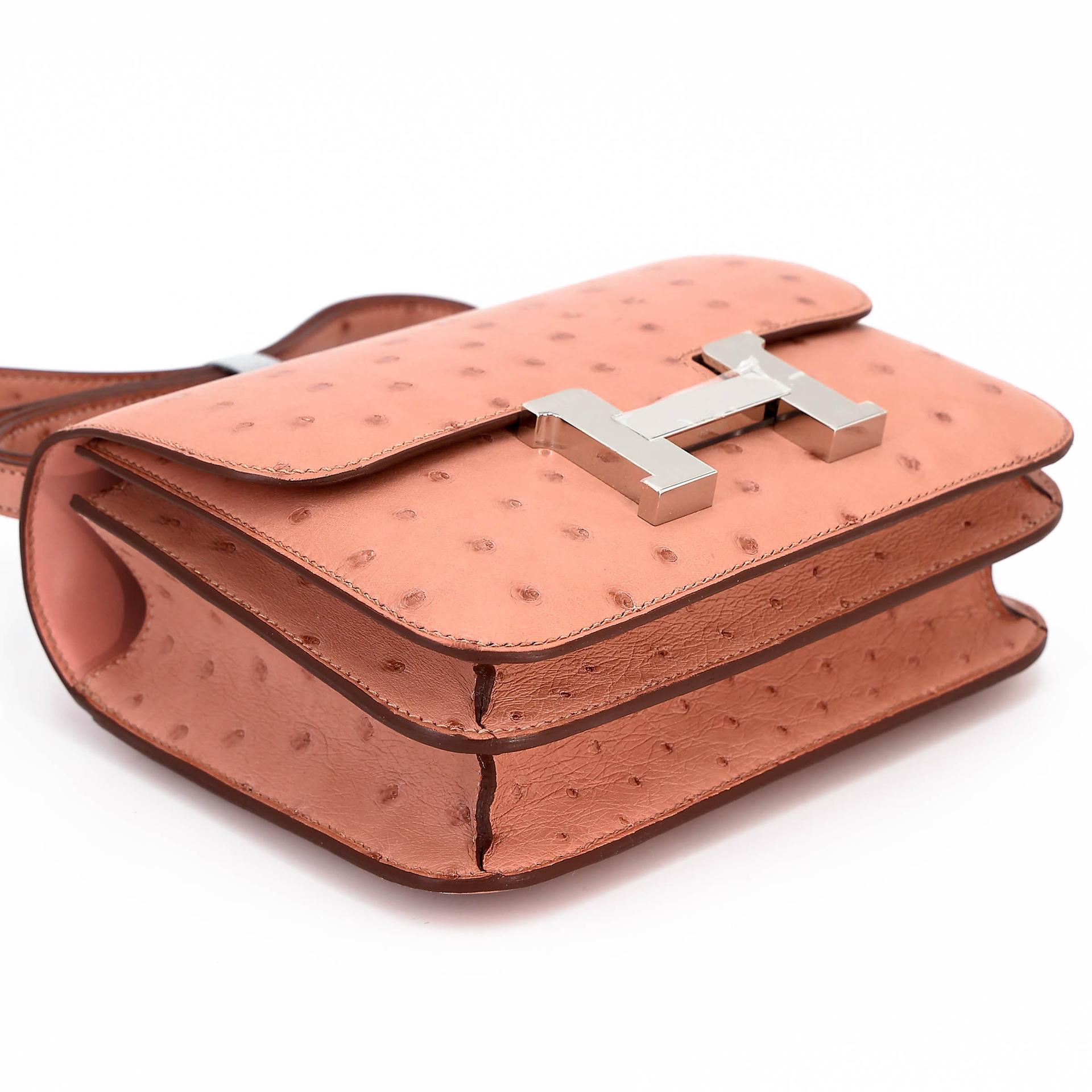 ランク NS 未使用品 HERMÈS エルメス コンスタンス3 ミニ テリキュート (94) オーストリッチ シルバー金具 W刻印 (2024) - 5
