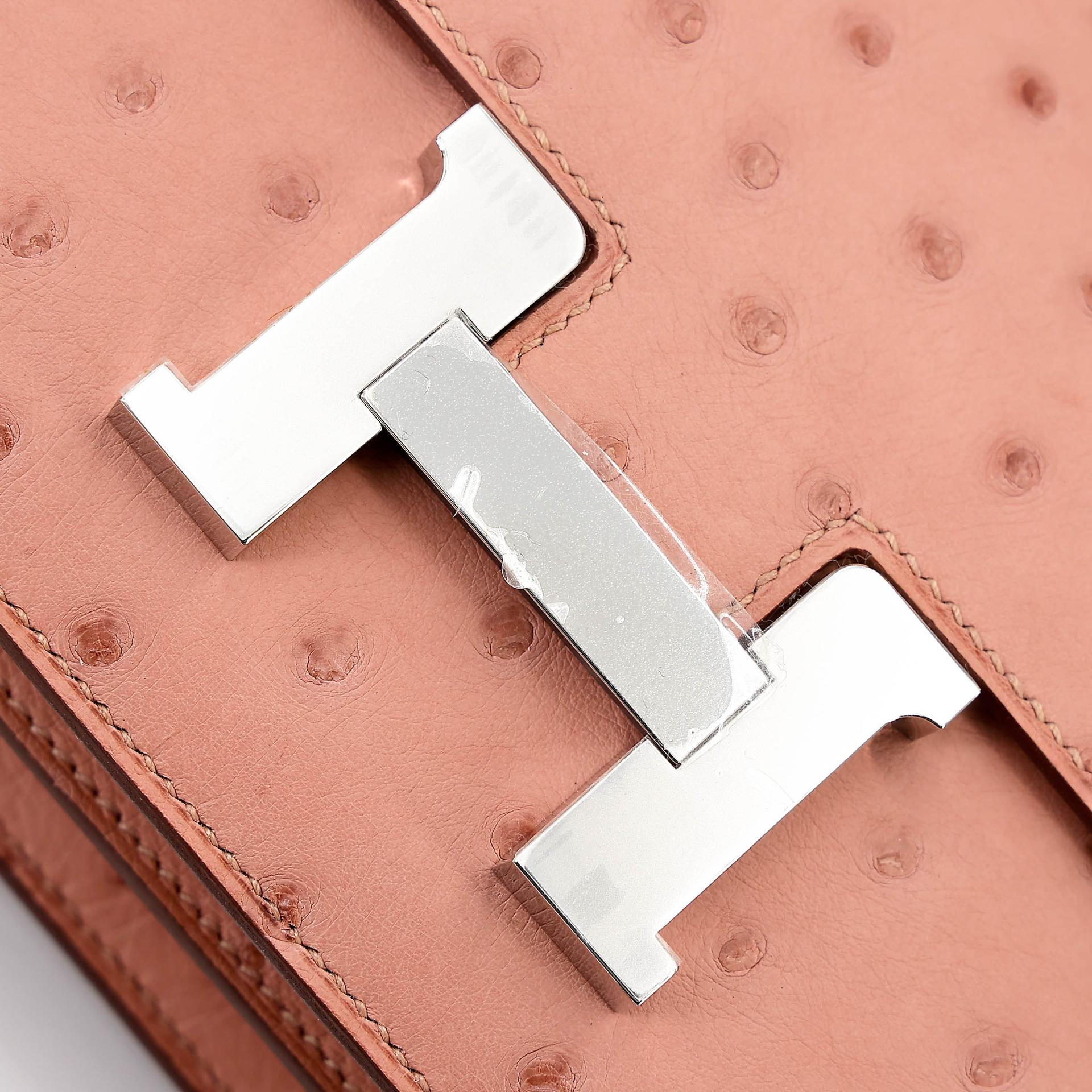 ランク NS 未使用品 HERMÈS エルメス コンスタンス3 ミニ テリキュート (94) オーストリッチ シルバー金具 W刻印 (2024) - 8