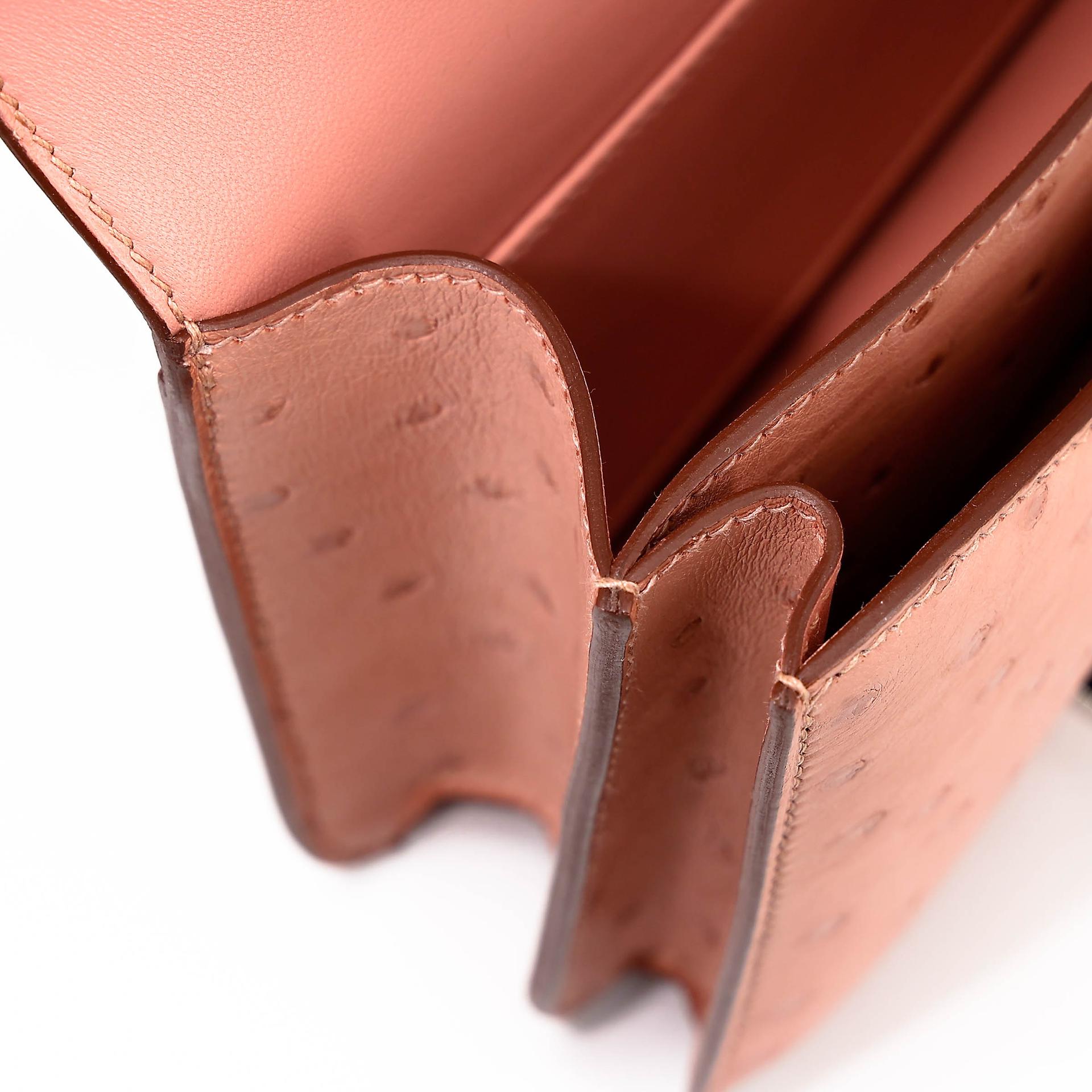 ランク NS 未使用品 HERMÈS エルメス コンスタンス3 ミニ テリキュート (94) オーストリッチ シルバー金具 W刻印 (2024) - 15