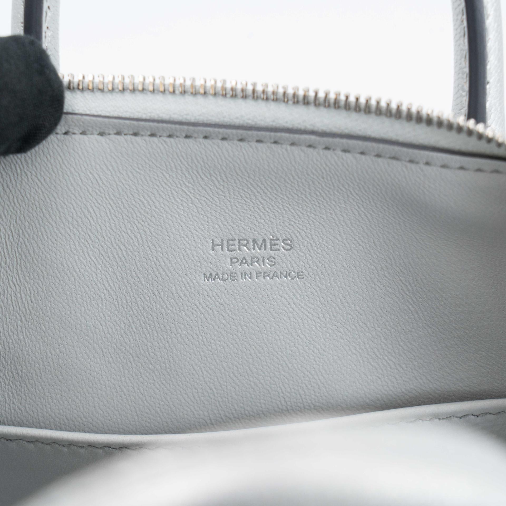 全新 HERMÈS 愛馬仕 Mini Bolide 1923 05 銀色 Argent Chamkilight山羊皮 銀扣 K刻 2025年 - 10