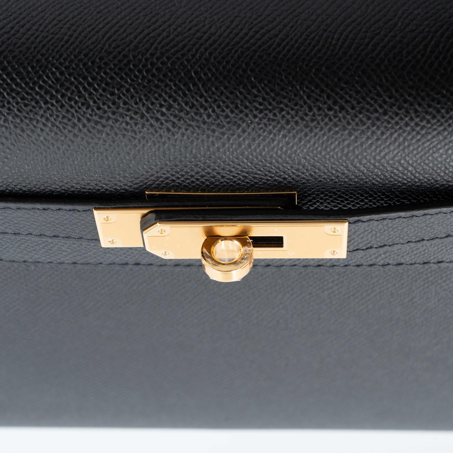 Brand New ( Rank N ) HERMÈS Kelly 28 Sellier Noir (89) Epsom Gold hardware G (2026) - 8