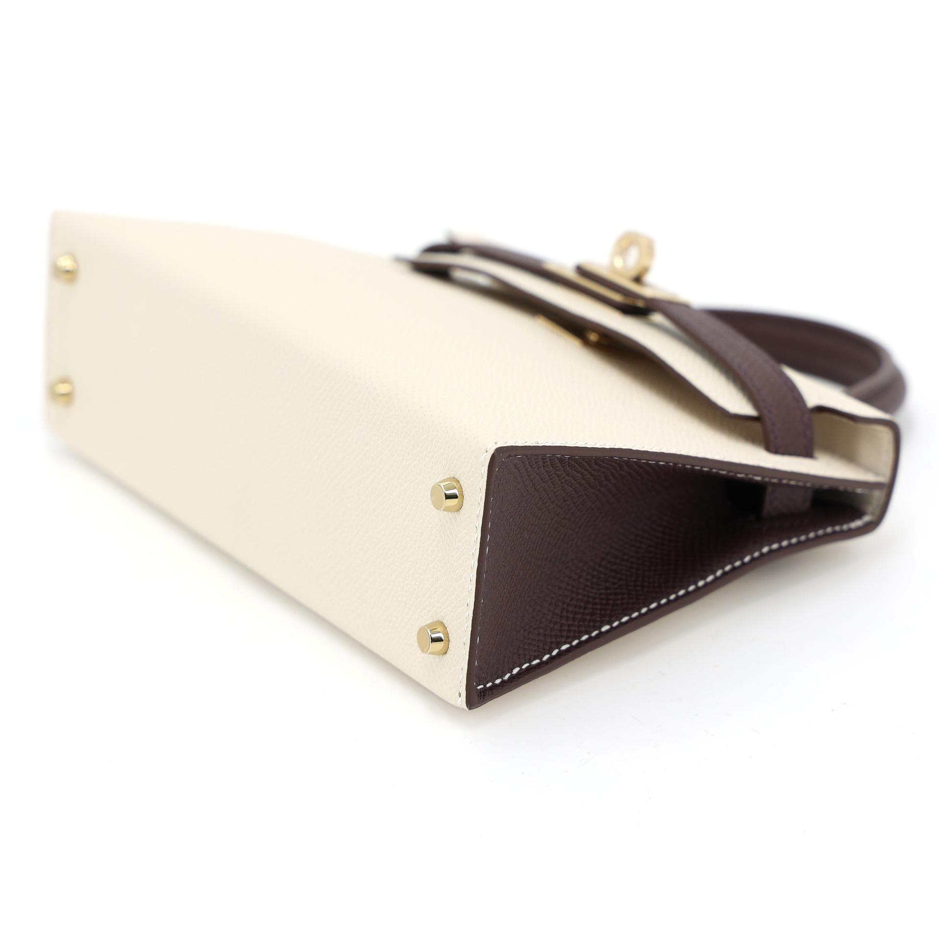 ランク N 新品 HERMÈS エルメス スペシャルオーダー ミニケリー2 ルージュセリエ (0G) クレ (10) エプソン シャンパンゴールド金具 K刻印 (2025) - 5
