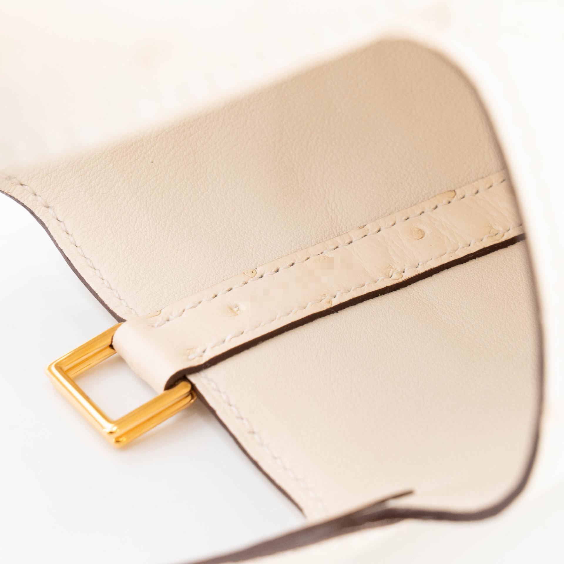 Unused ( Rank NS ) HERMÈS Picotin Lock Micro 14 Nata (I2) Ostrich Gold hardware B (2023) - 13