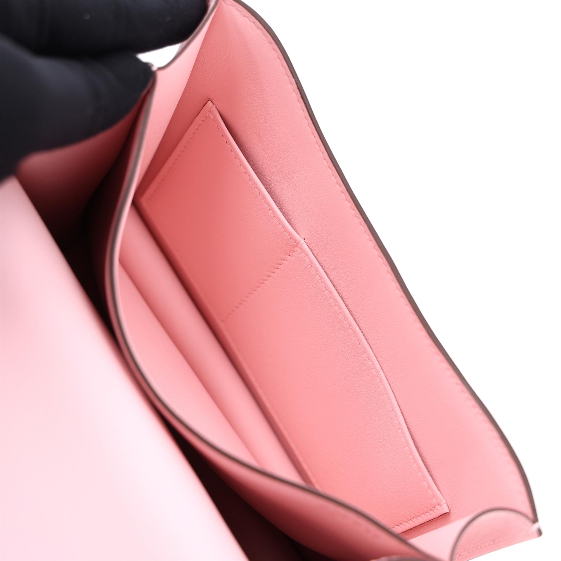Brand New ( Rank N ) HERMÈS Constance Mini Rose Sakura (3Q) Swift Brushed Palladium K (2025) - 14