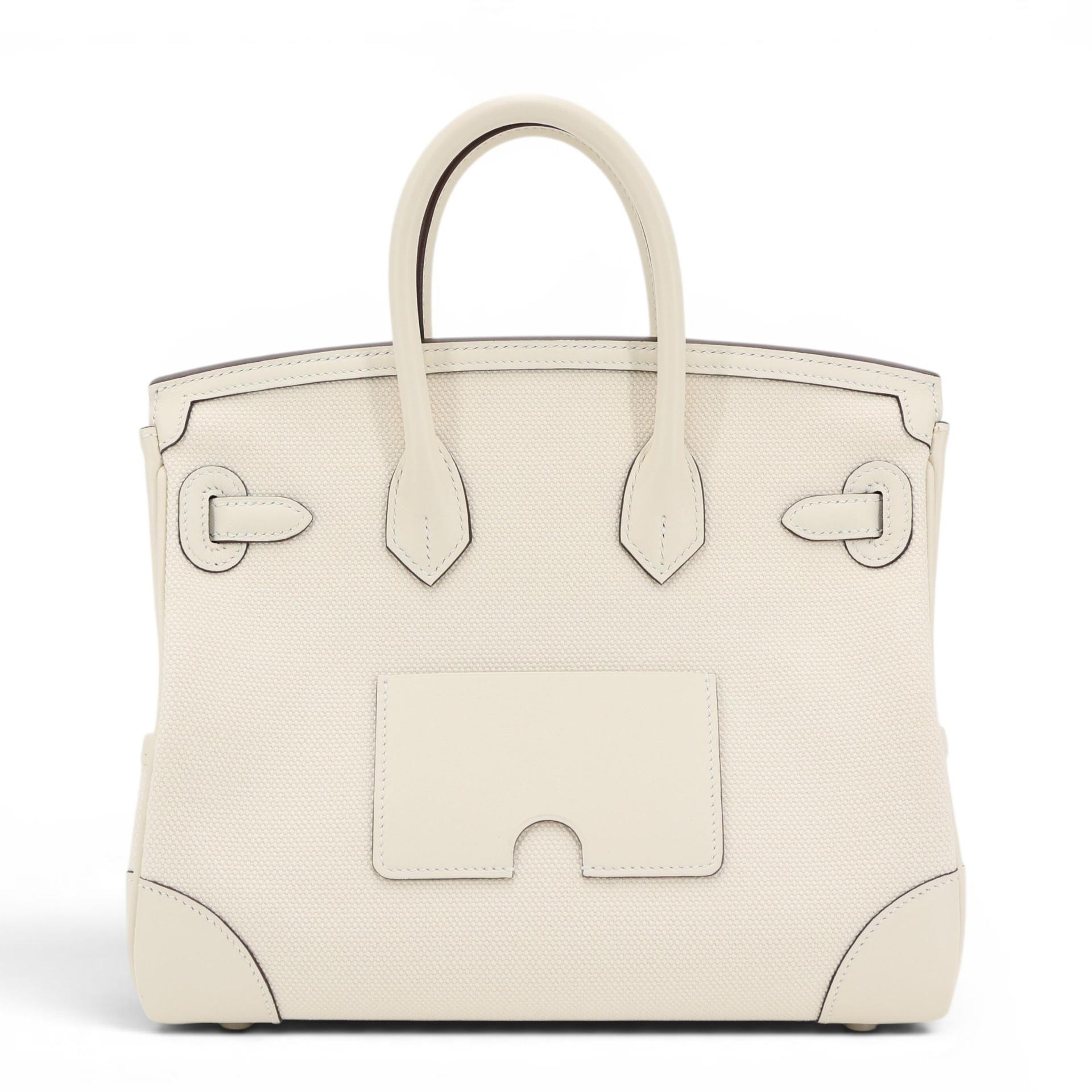 未使用保存品 HERMÈS 爱马仕 限量收藏款 Birkin Cargo 25 I2 奶油白 Nata Swift牛皮 Toile Goeland 帆布 银扣 Z刻 2021年 - 2