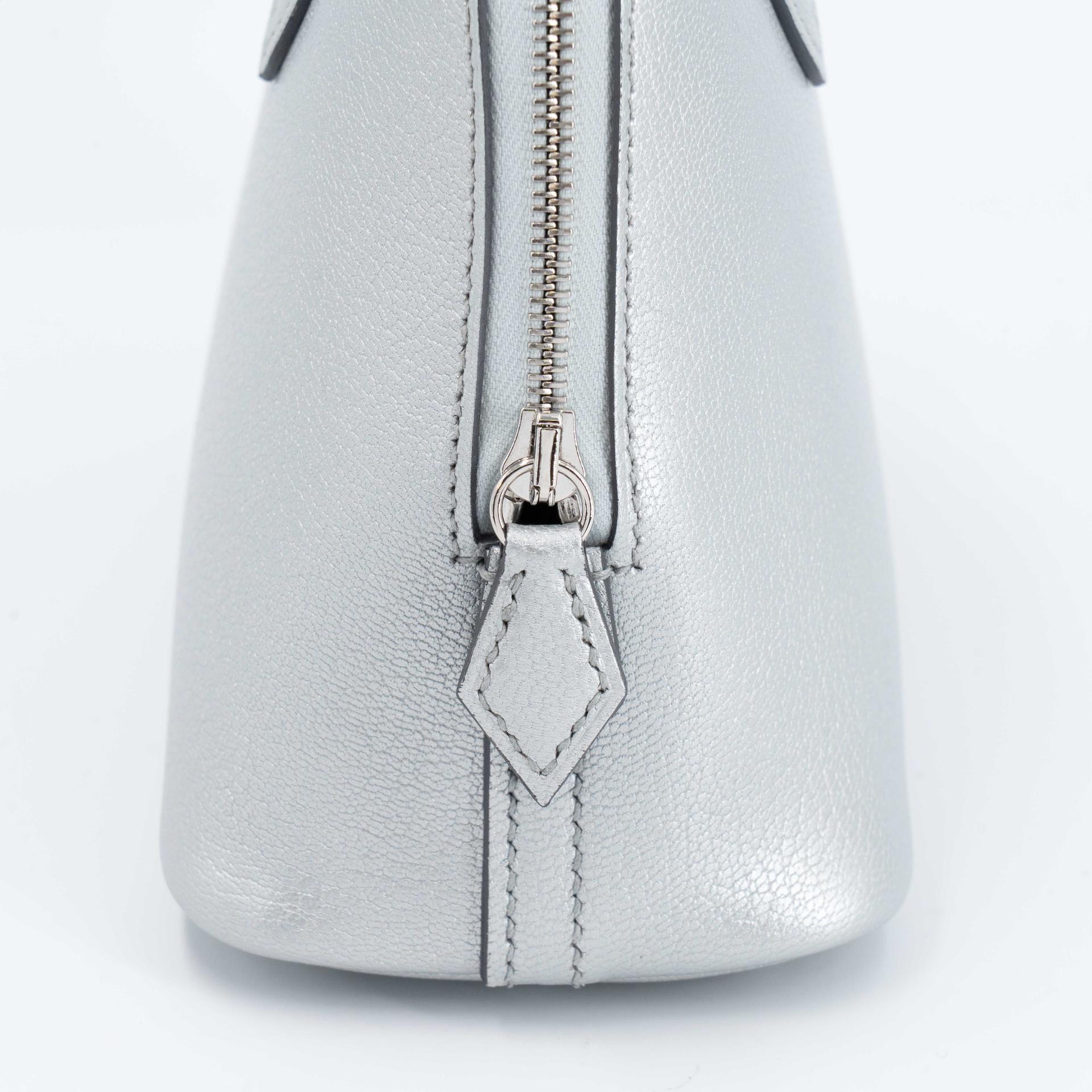 全新 HERMÈS 愛馬仕 Mini Bolide 1923 05 銀色 Argent Chamkilight山羊皮 銀扣 K刻 2025年 - 8