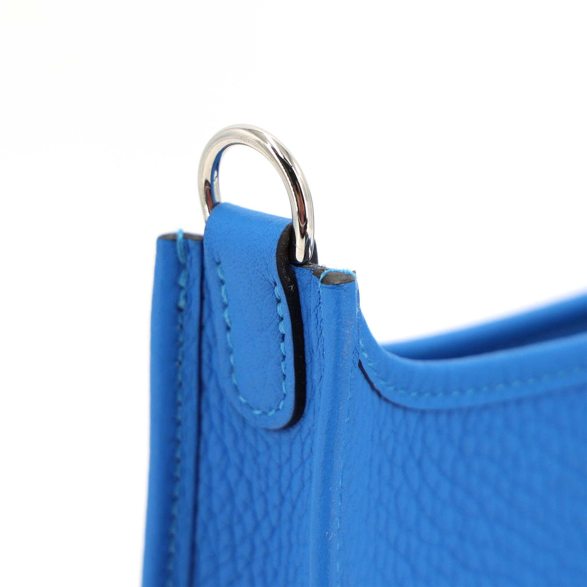 ランク SA HERMÈS エルメス エブリンTPM バンドリエール112cm ブルーイドラ (T7) トリヨン シルバー金具 W刻印 (2024) - 8