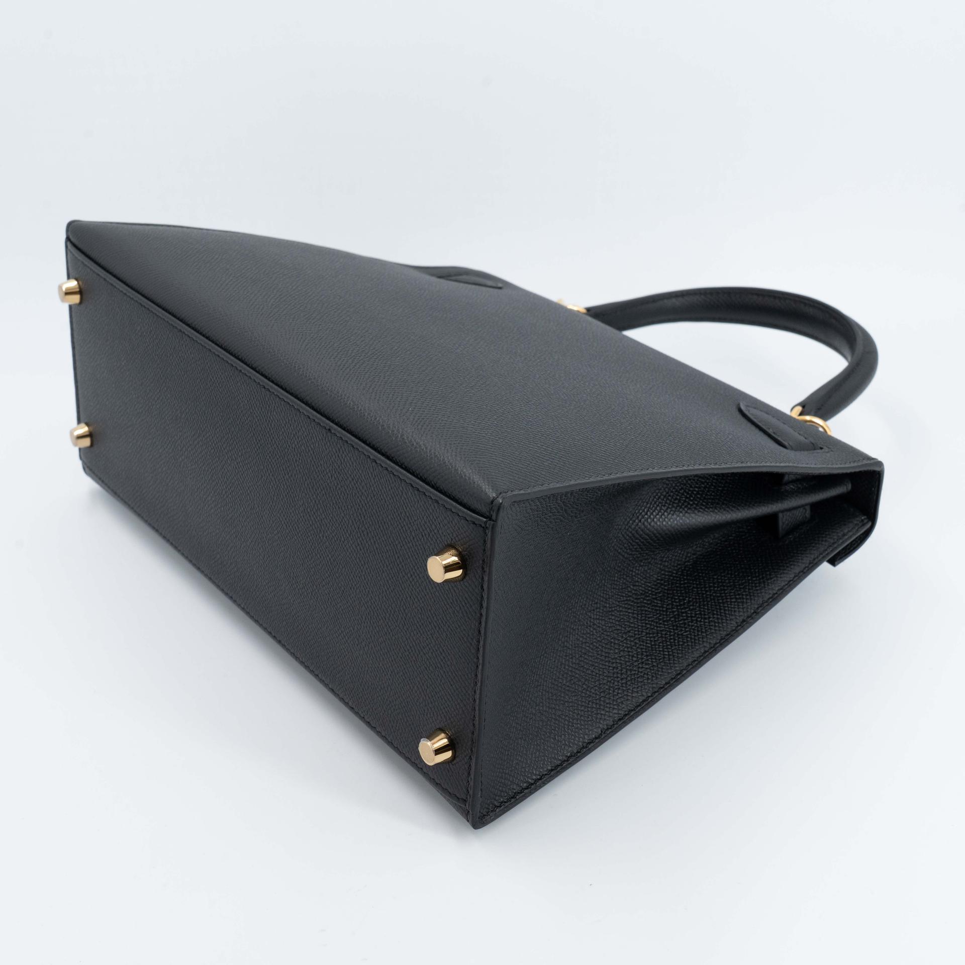 Brand New ( Rank N ) HERMÈS Kelly 28 Sellier Noir (89) Epsom Gold hardware G (2026) - 6