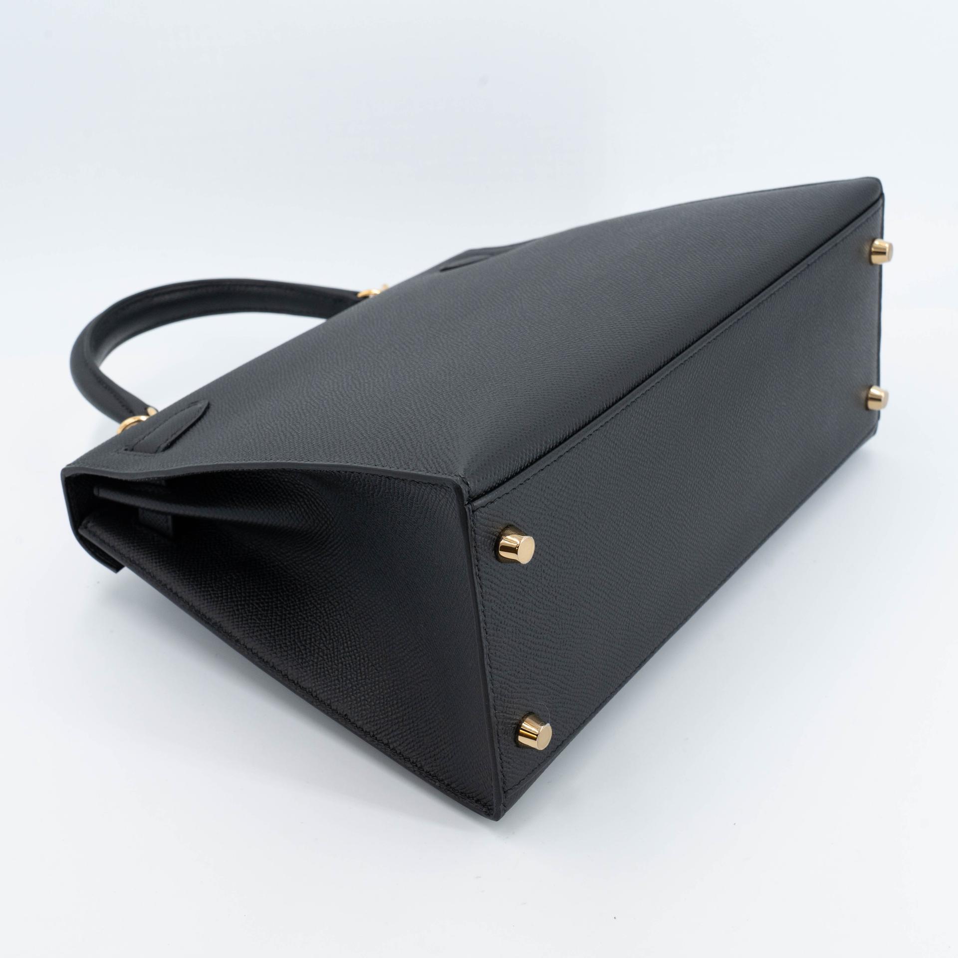 Brand New ( Rank N ) HERMÈS Kelly 28 Sellier Noir (89) Epsom Gold hardware G (2026) - 7
