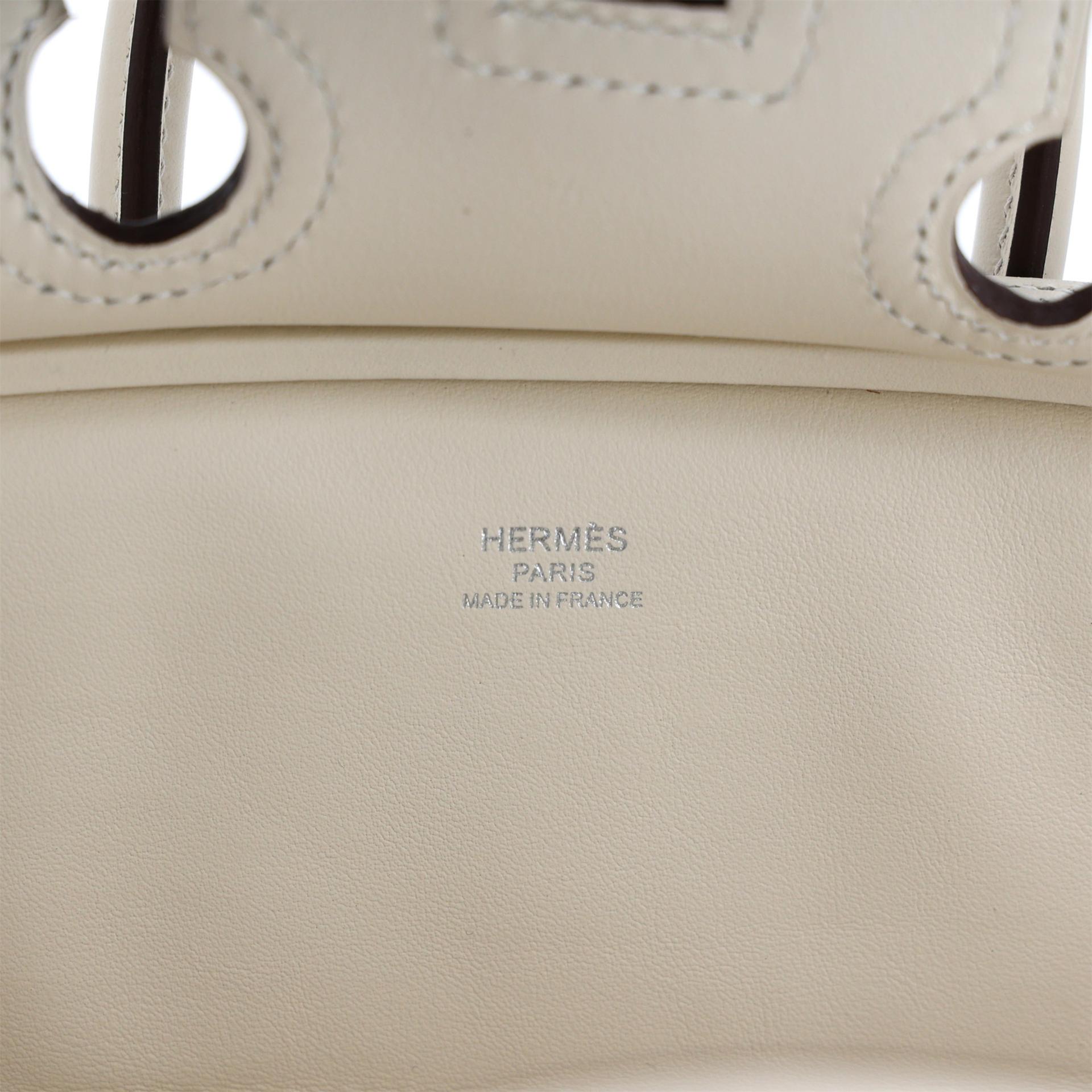 未使用保存品 HERMÈS 爱马仕 限量收藏款 Birkin Cargo 25 I2 奶油白 Nata Swift牛皮 Toile Goeland 帆布 银扣 Z刻 2021年 - 11