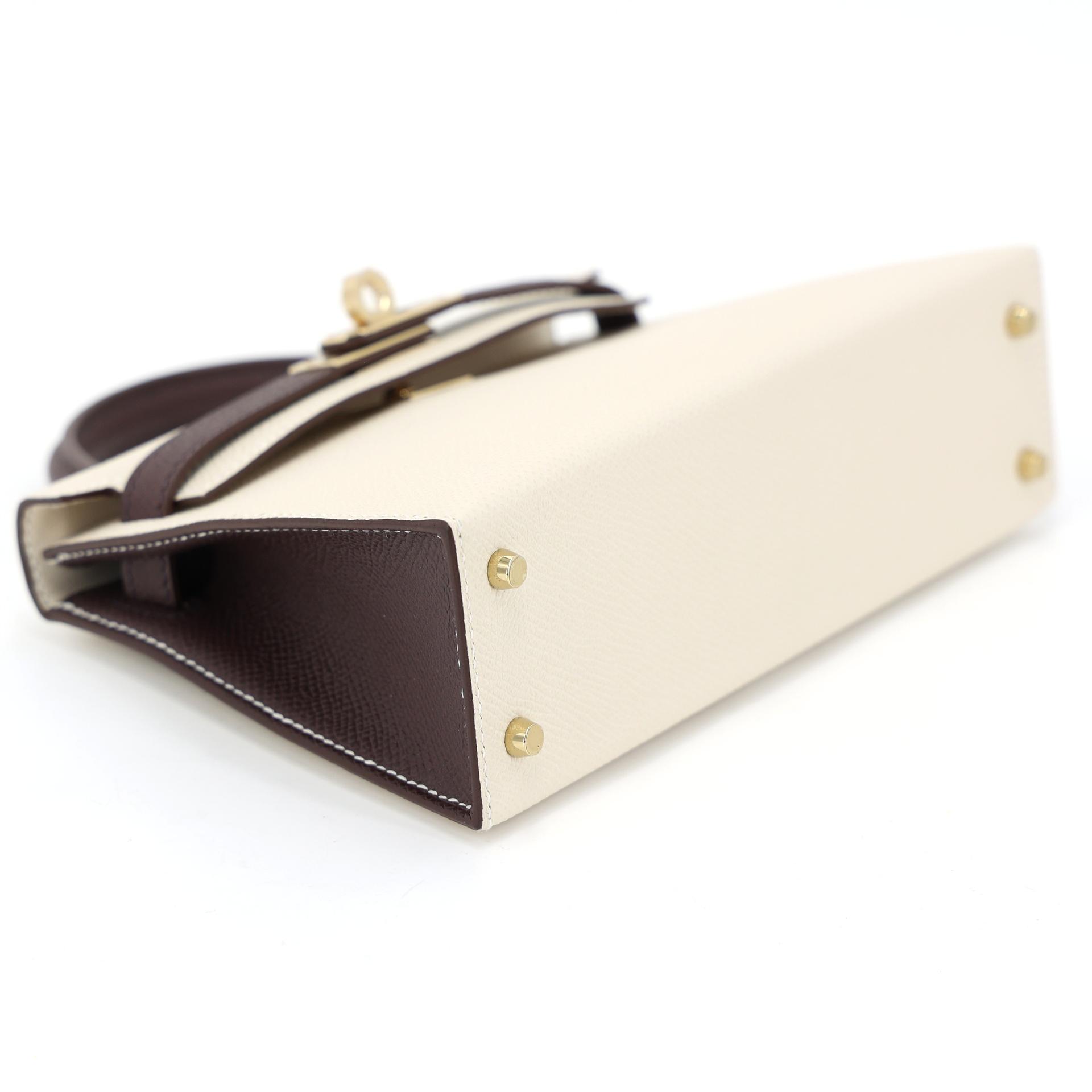 ランク N 新品 HERMÈS エルメス スペシャルオーダー ミニケリー2 ルージュセリエ (0G) クレ (10) エプソン シャンパンゴールド金具 K刻印 (2025) - 4