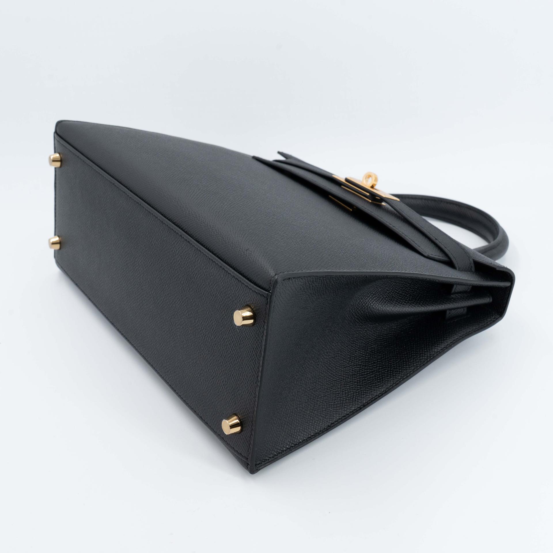 Brand New ( Rank N ) HERMÈS Kelly 28 Sellier Noir (89) Epsom Gold hardware G (2026) - 5