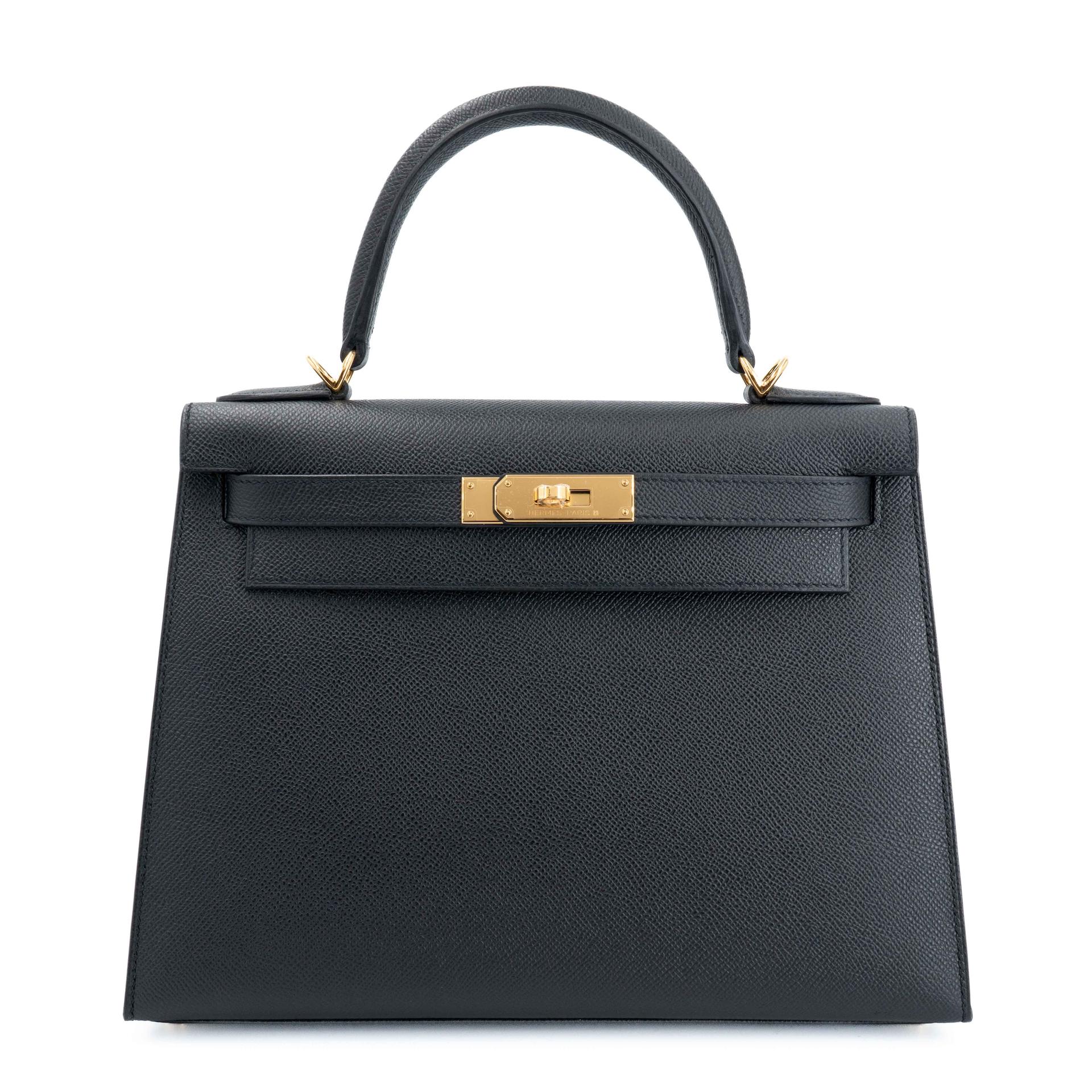 Brand New ( Rank N ) HERMÈS Kelly 28 Sellier Noir (89) Epsom Gold hardware G (2026) - 1