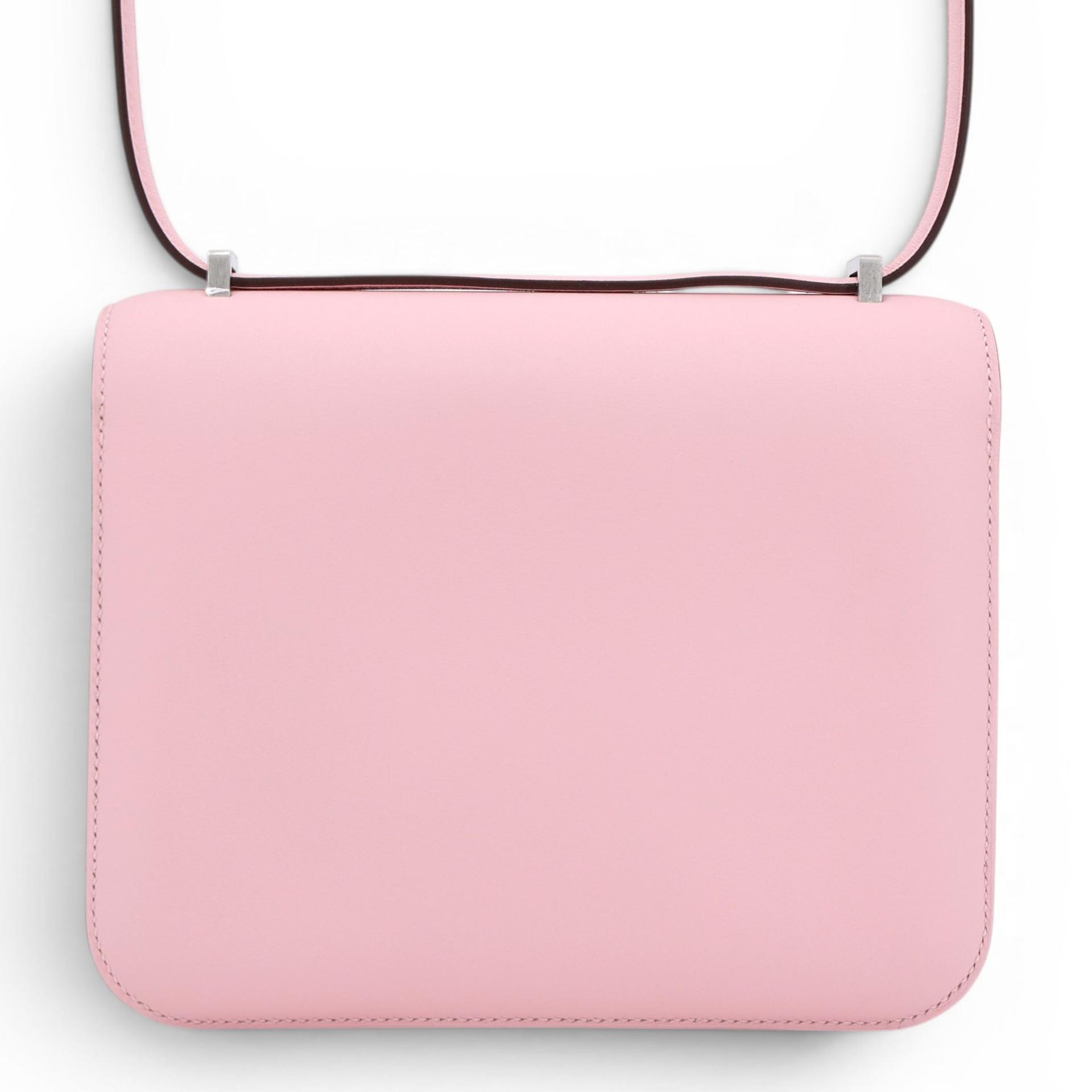 Brand New ( Rank N ) HERMÈS Constance Mini Rose Sakura (3Q) Swift Brushed Palladium K (2025) - 2