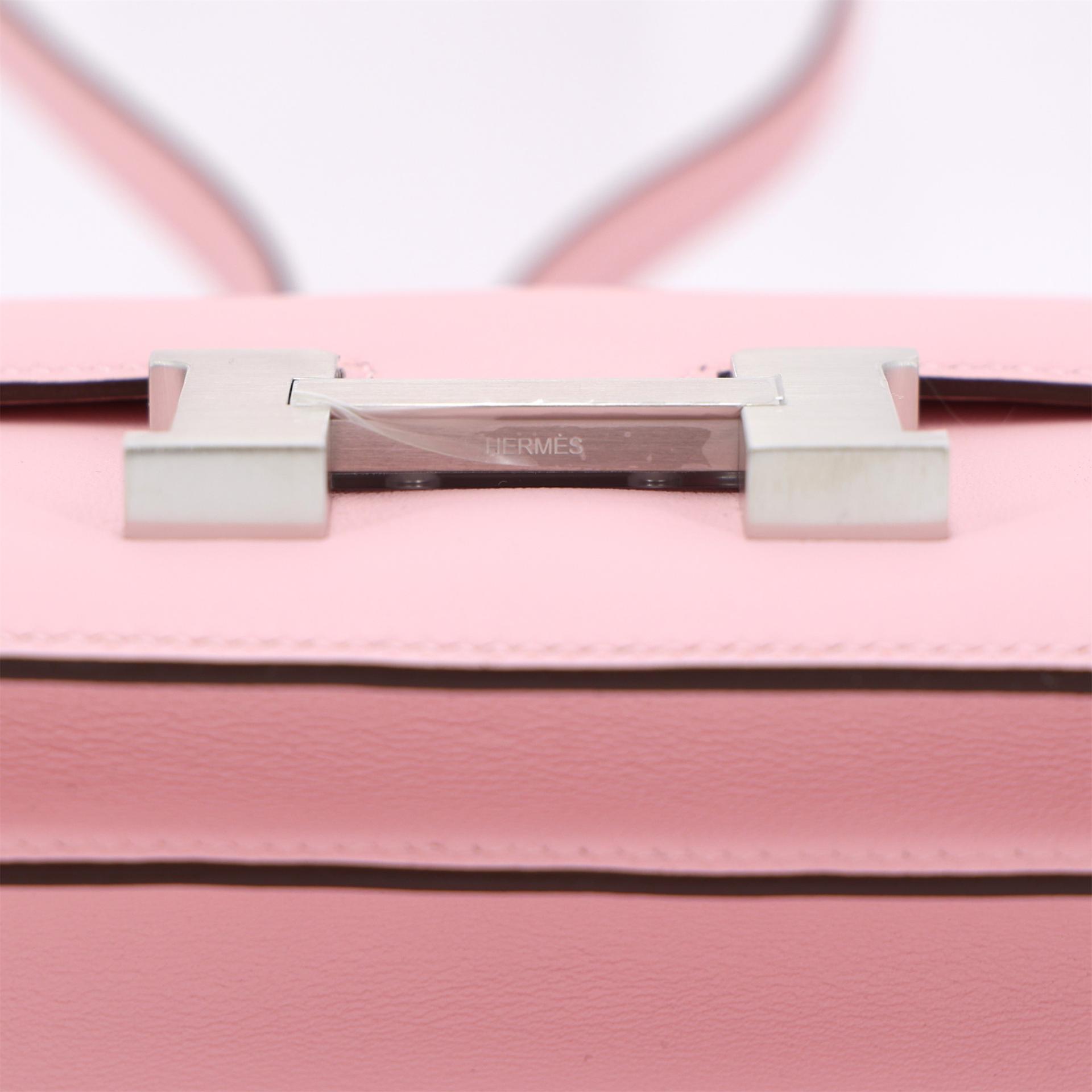 Brand New ( Rank N ) HERMÈS Constance Mini Rose Sakura (3Q) Swift Brushed Palladium K (2025) - 9