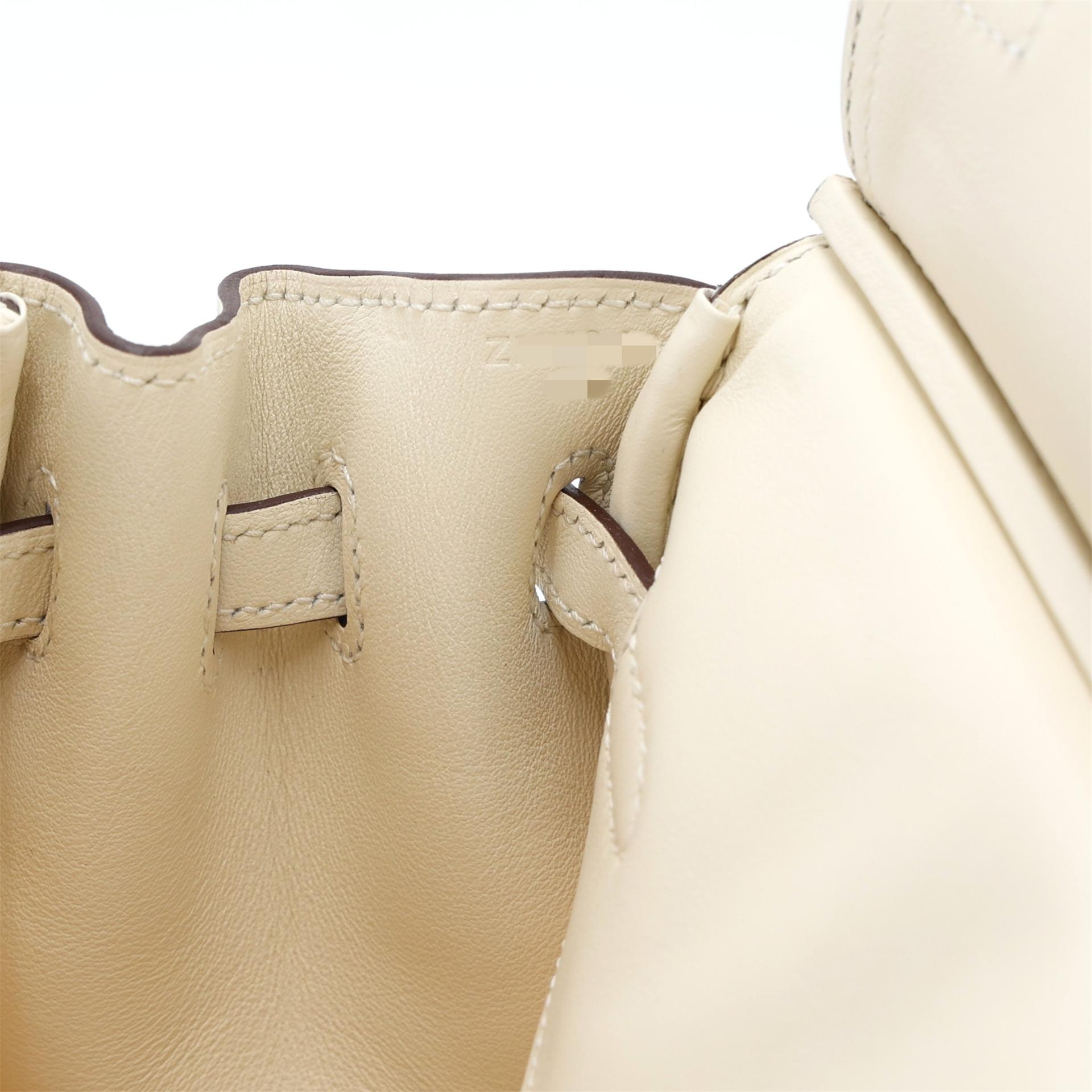 未使用保存品 HERMÈS 爱马仕 限量收藏款 Birkin Cargo 25 I2 奶油白 Nata Swift牛皮 Toile Goeland 帆布 银扣 Z刻 2021年 - 15
