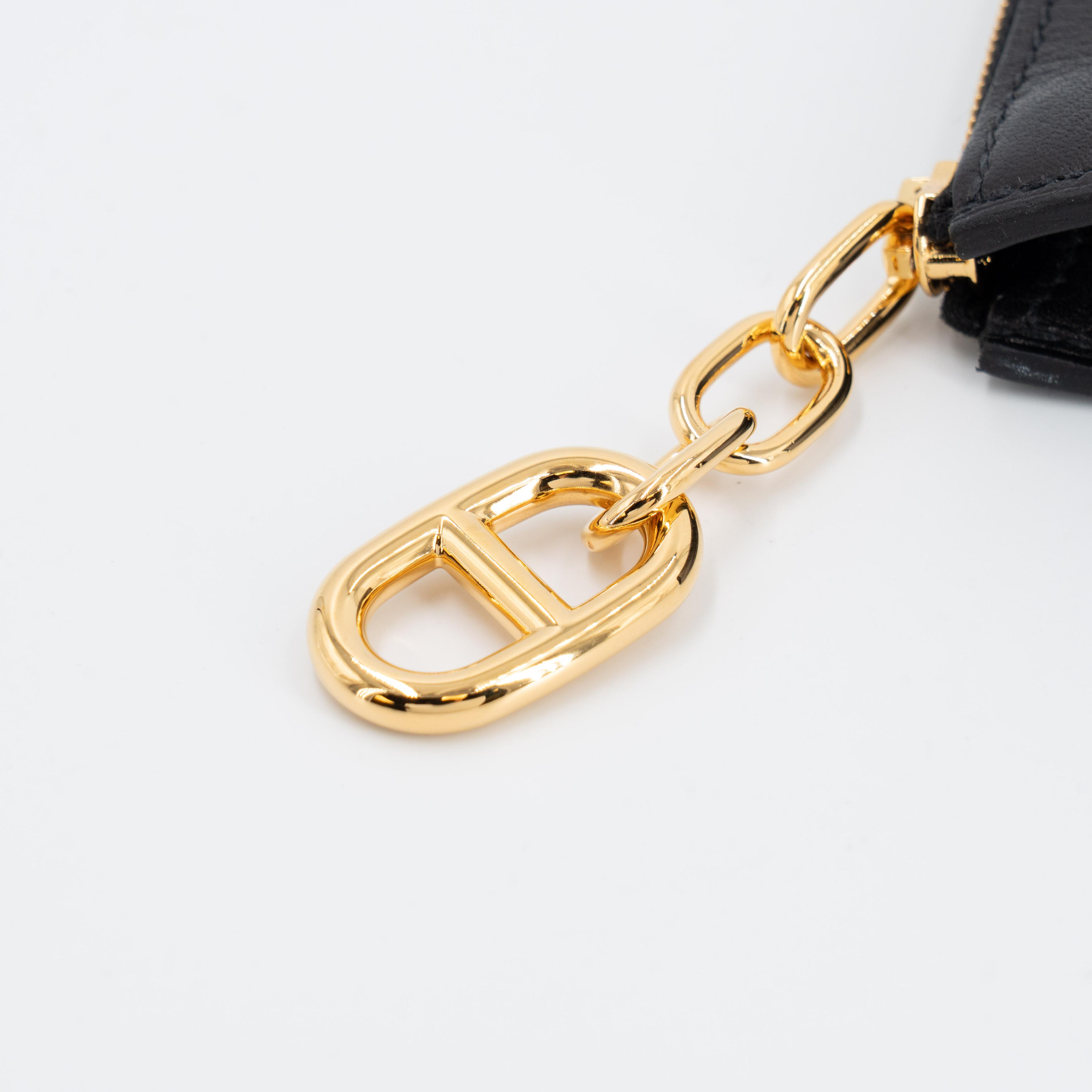 未使用保存品 HERMÈS 愛馬仕 Zipengo Chaine d'Ancre PM 錨鏈手拿包 / 收納包 89 黑色 Noir (Black) Evergrain皮 金扣 B刻 2023年 - 12