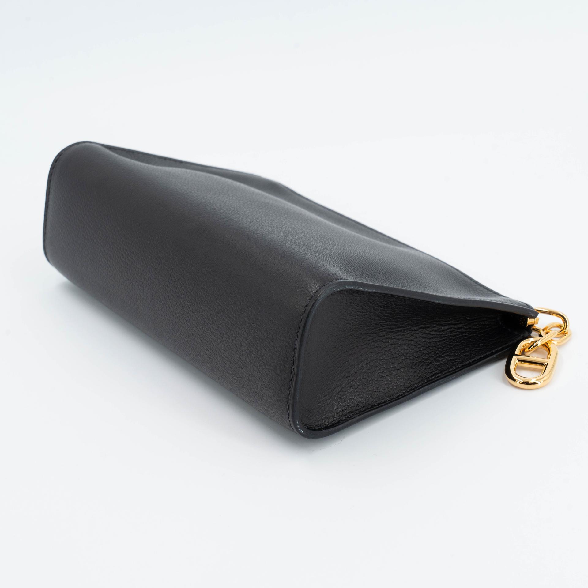 Unused ( Rank NS ) HERMÈS Zipengo Chaine d'Ancre PM pouch Noir (89) Evergrain Gold hardware B (2023) - 5