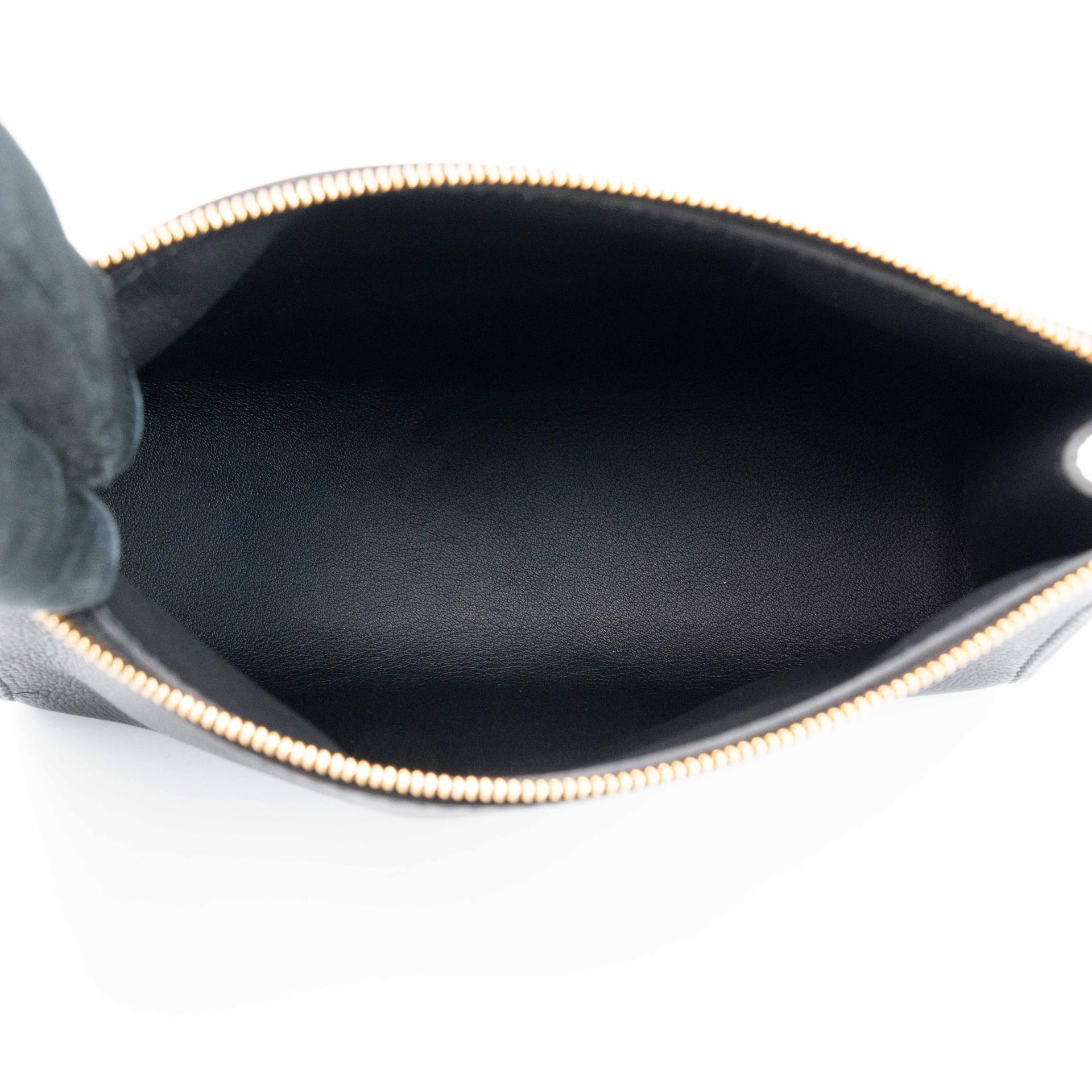 Unused ( Rank NS ) HERMÈS Zipengo Chaine d'Ancre PM pouch Noir (89) Evergrain Gold hardware B (2023) - 17