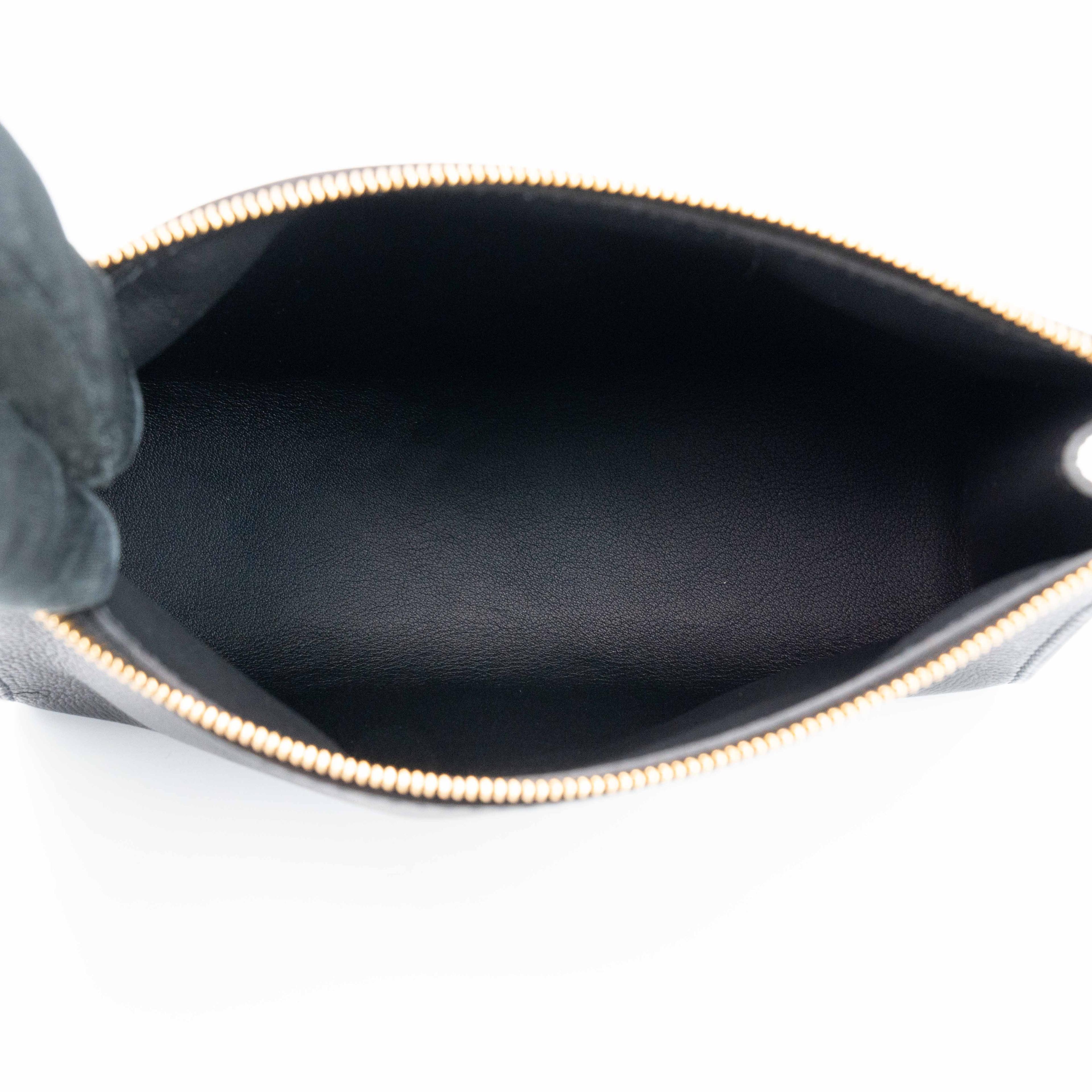 未使用保存品 HERMÈS 愛馬仕 Zipengo Chaine d'Ancre PM 錨鏈手拿包 / 收納包 89 黑色 Noir (Black) Evergrain皮 金扣 B刻 2023年 - 17