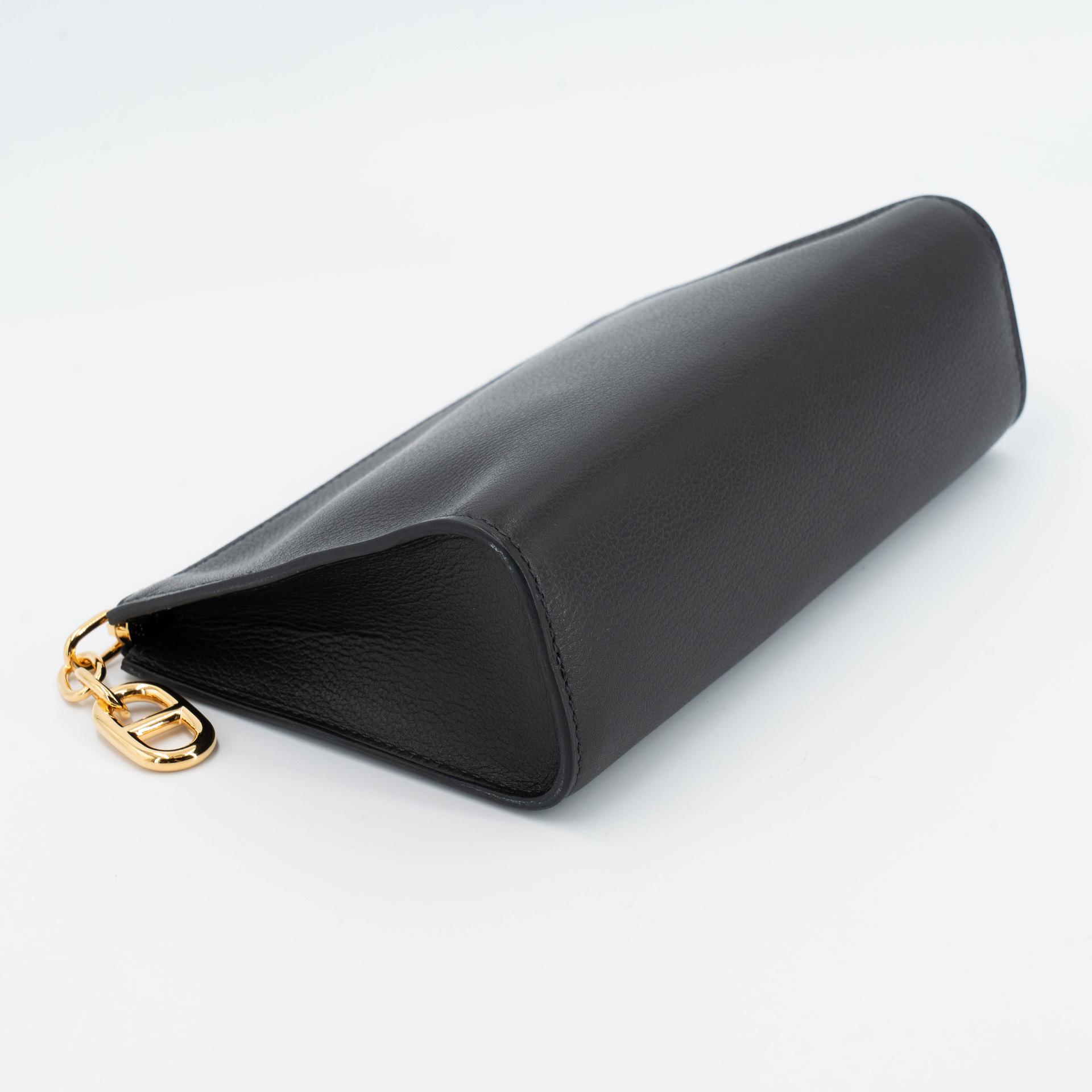 Unused ( Rank NS ) HERMÈS Zipengo Chaine d'Ancre PM pouch Noir (89) Evergrain Gold hardware B (2023) - 3
