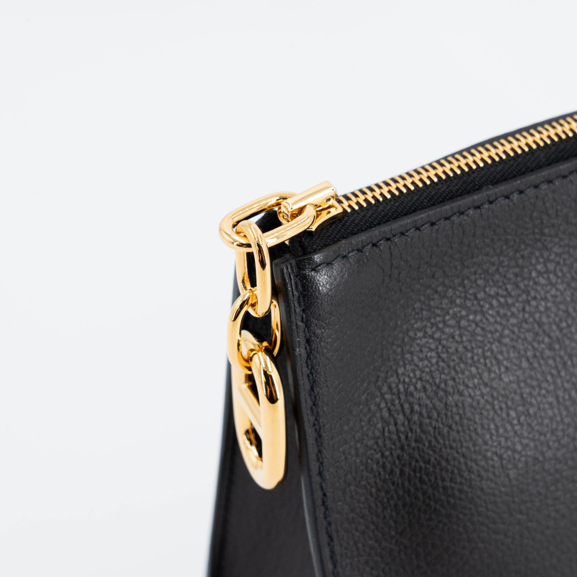 Unused ( Rank NS ) HERMÈS Zipengo Chaine d'Ancre PM pouch Noir (89) Evergrain Gold hardware B (2023) - 13