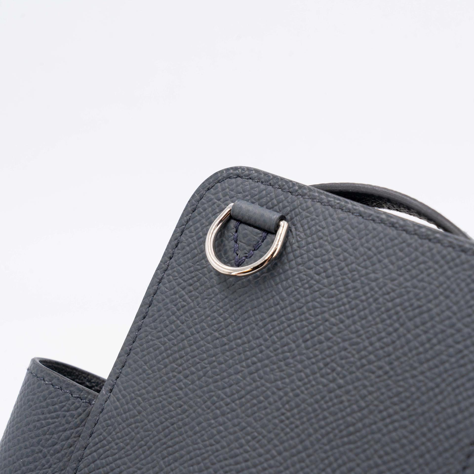 Excellent ( Rank SA ) HERMÈS Hermesaway phone case Gris misty (H0) Bleu Zanzibar (B3) Noir (89) Epsom Palladium hardware W (2024) - 10
