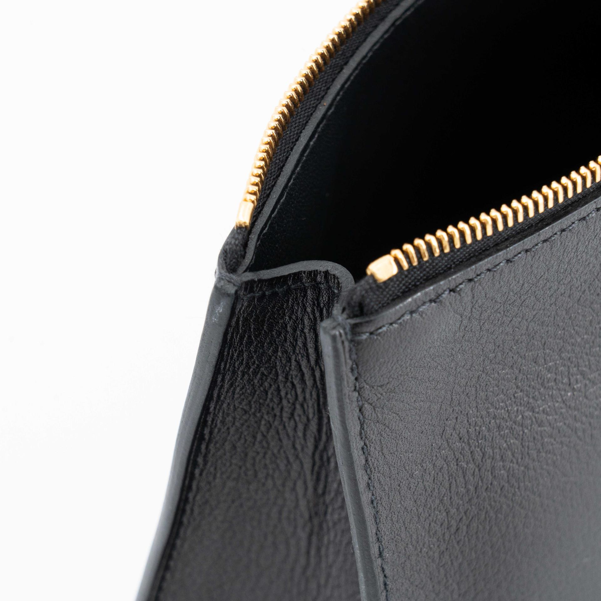 Unused ( Rank NS ) HERMÈS Zipengo Chaine d'Ancre PM pouch Noir (89) Evergrain Gold hardware B (2023) - 16
