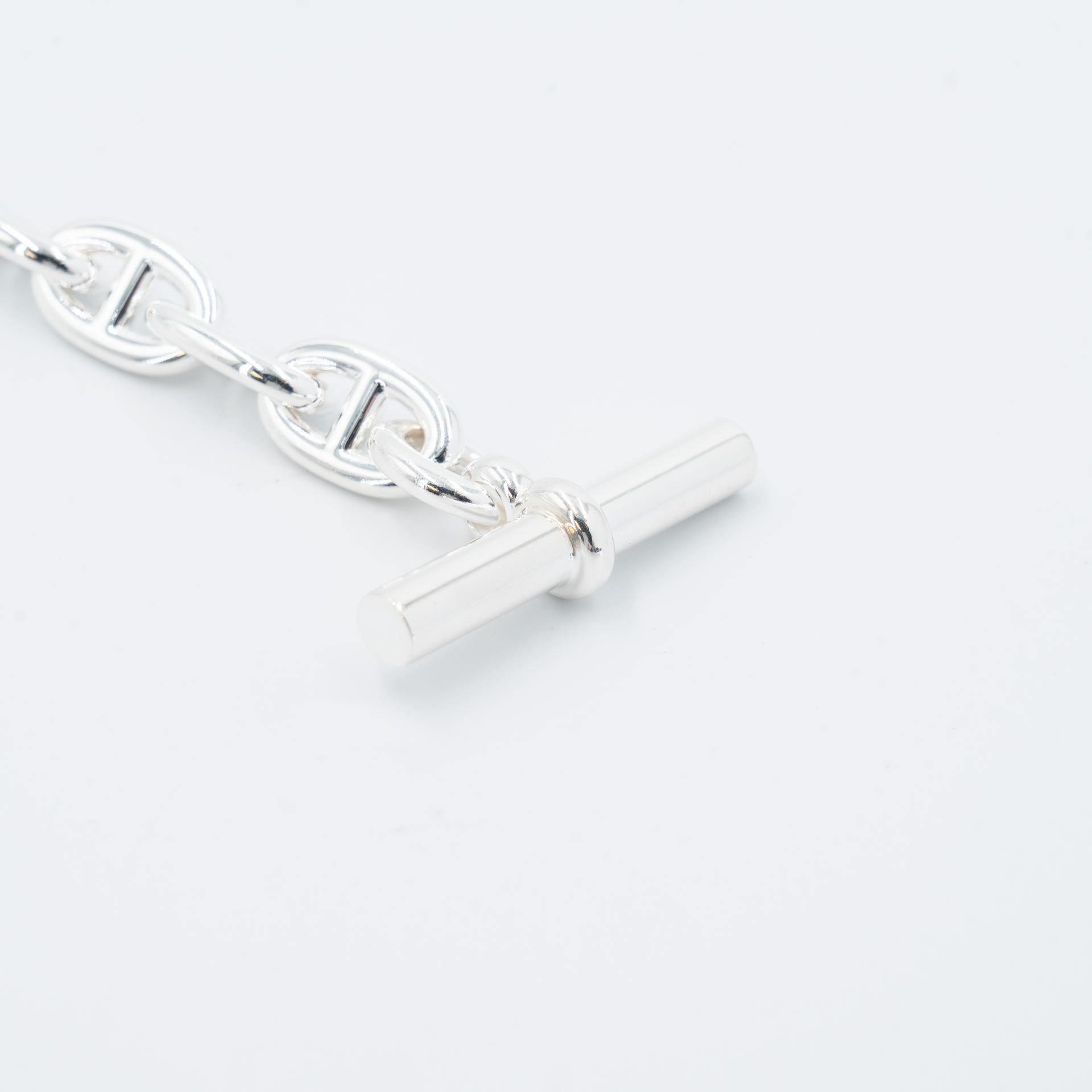Brand New ( Rank N ) HERMÈS Chaine d'Ancre Bracelet 14M Silver Silver 925 - 7