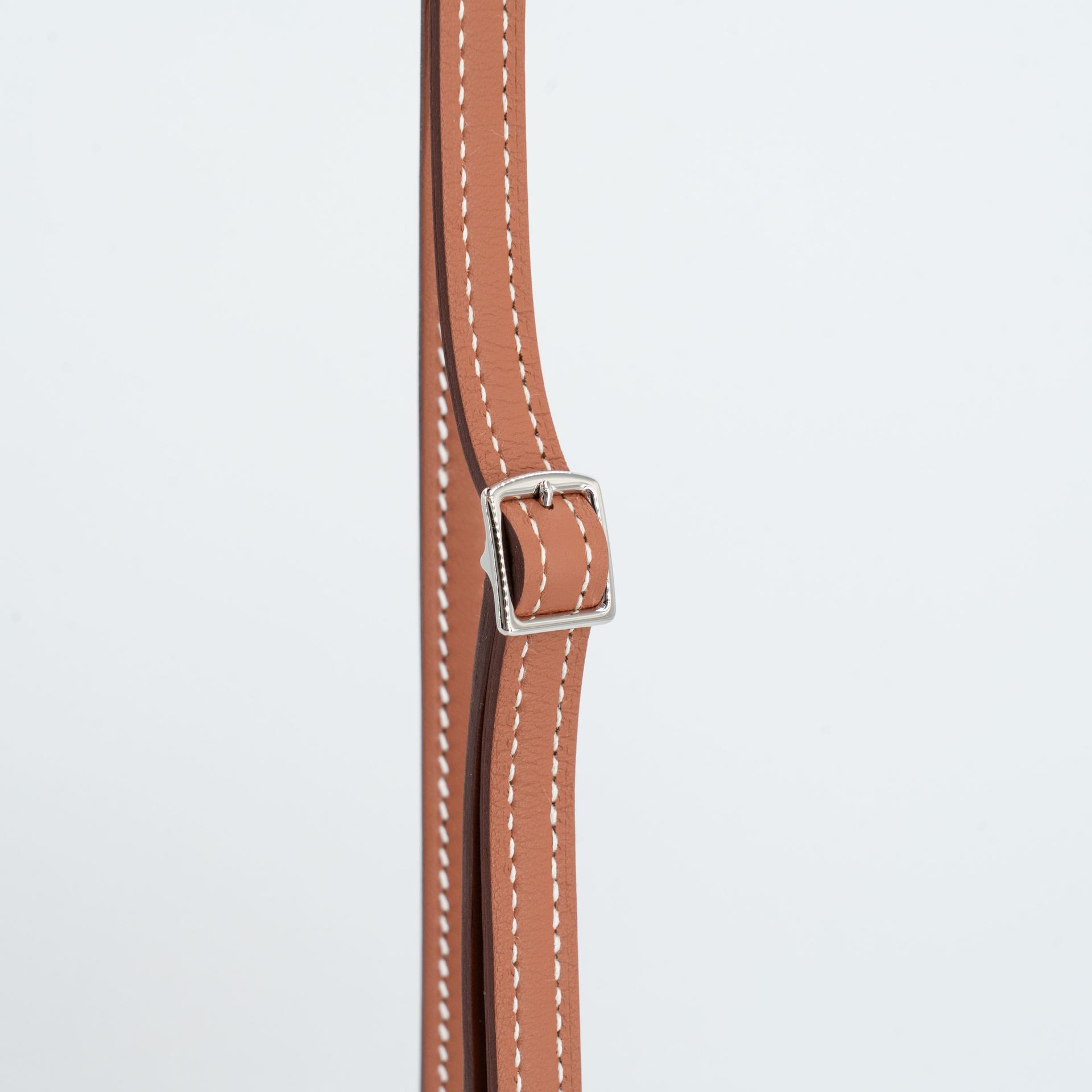 Brand New ( Rank N ) HERMÈS Plush phone bag Gold (37) Merino Wool Grizzly Swift Palladium hardware G (2026) - 5