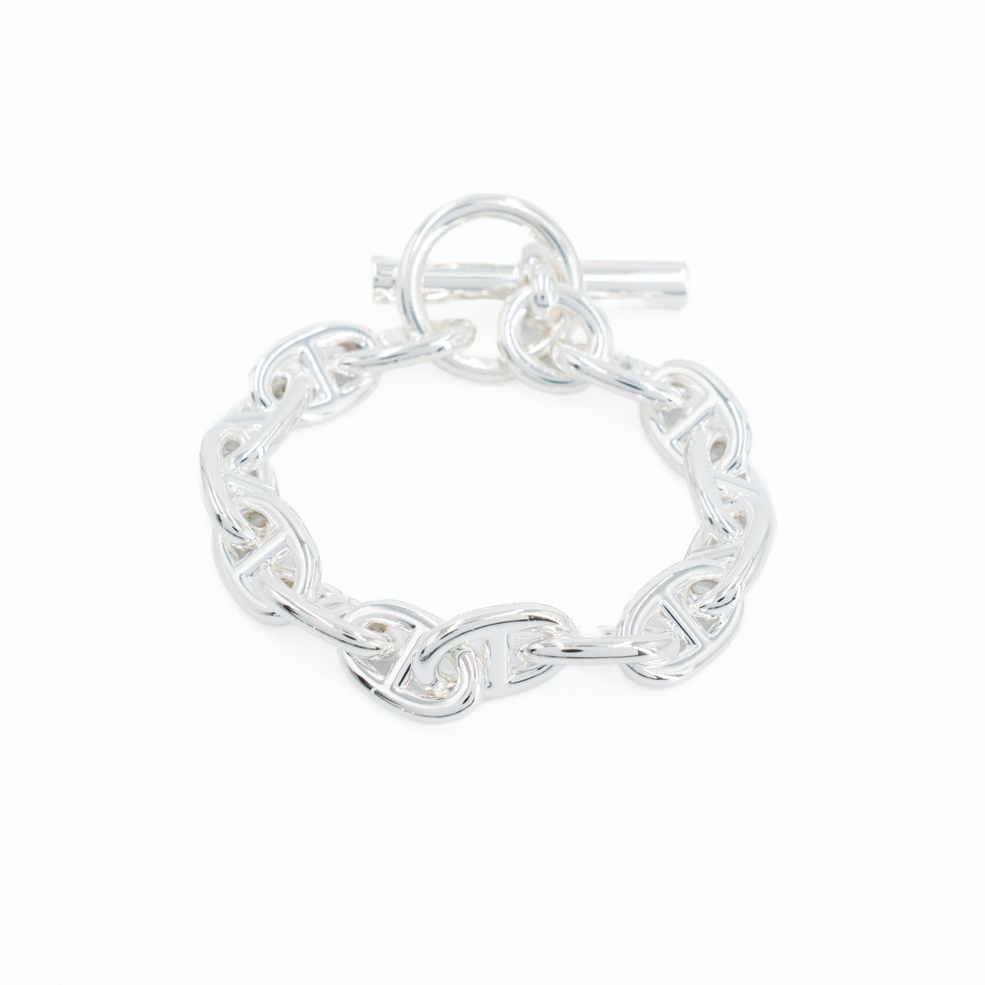 Brand New ( Rank N ) HERMÈS Chaine d'Ancre Bracelet 14M Silver Silver 925 - 1