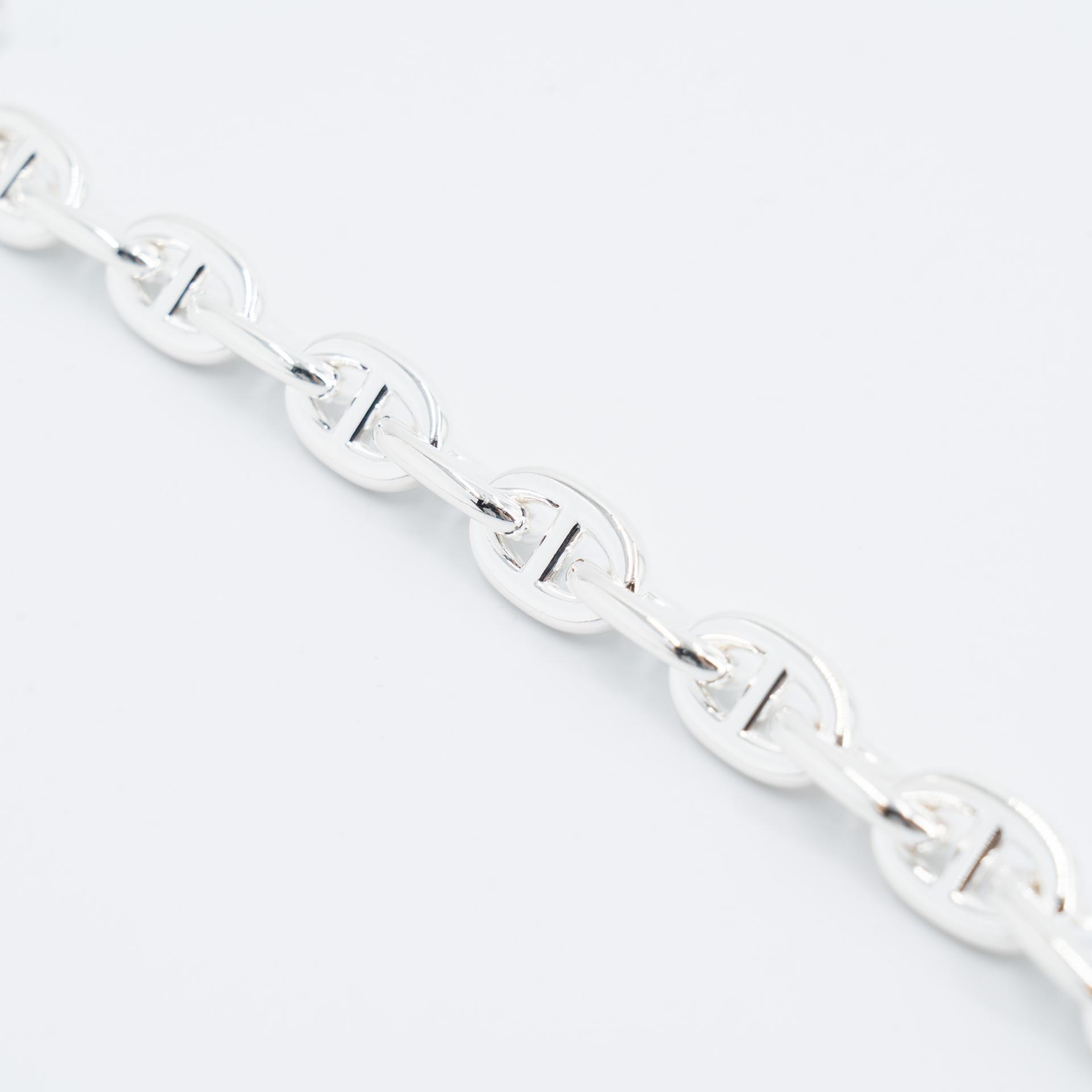 Brand New ( Rank N ) HERMÈS Chaine d'Ancre Bracelet 14M Silver Silver 925 - 9