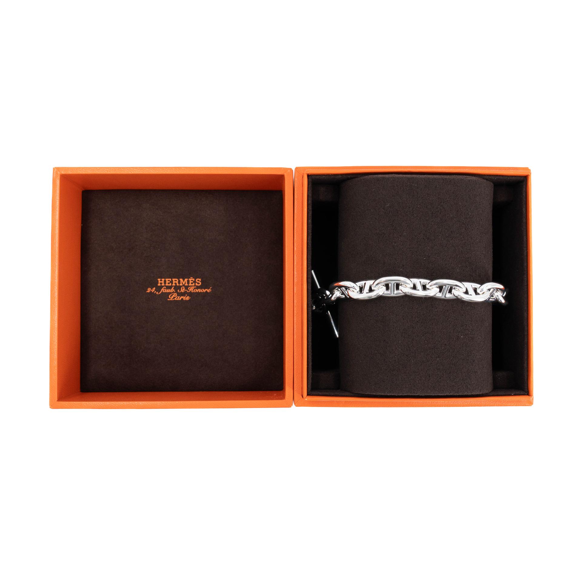 Brand New ( Rank N ) HERMÈS Chaine d'Ancre Bracelet 14M Silver Silver 925 - 3