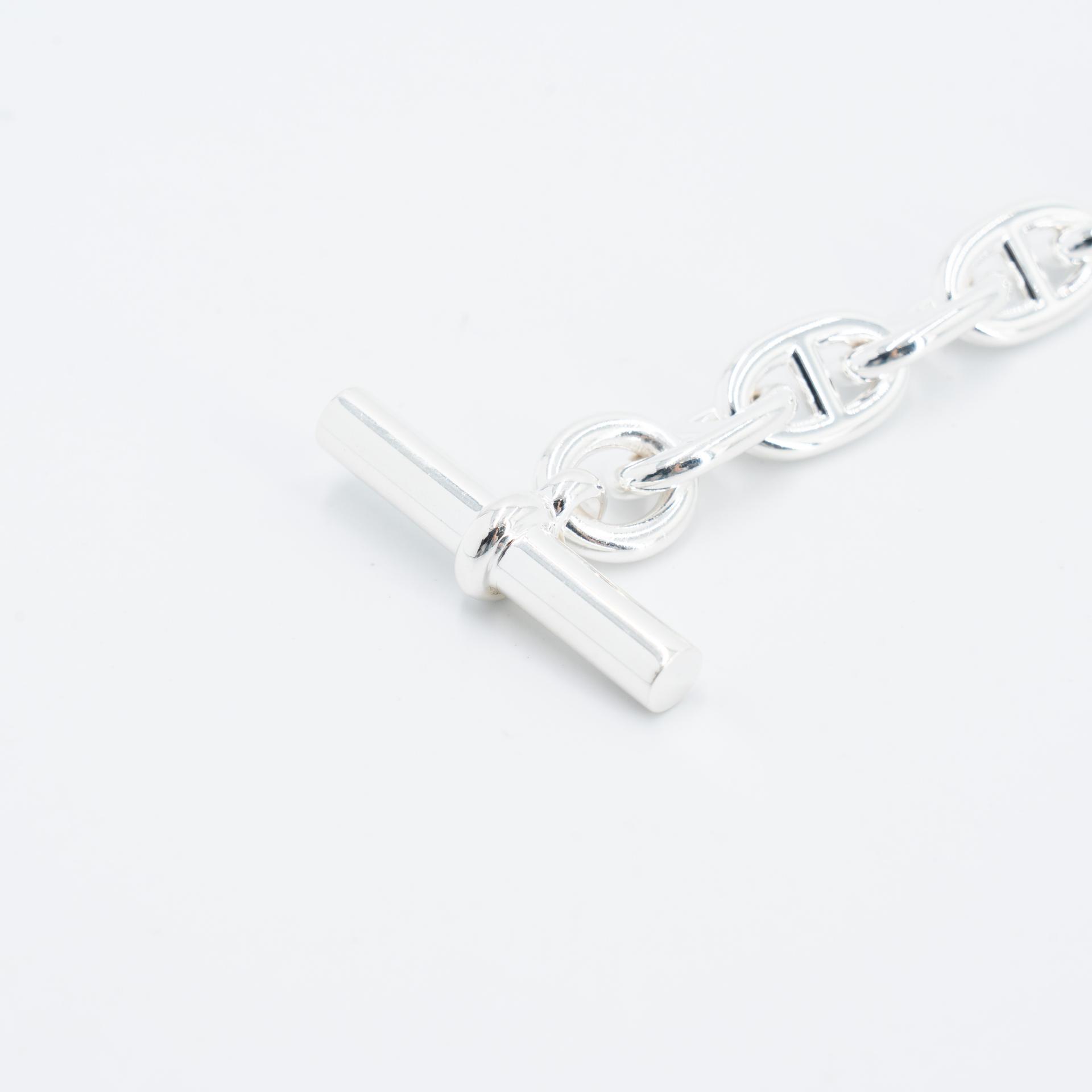 Brand New ( Rank N ) HERMÈS Chaine d'Ancre Bracelet 14M Silver Silver 925 - 6