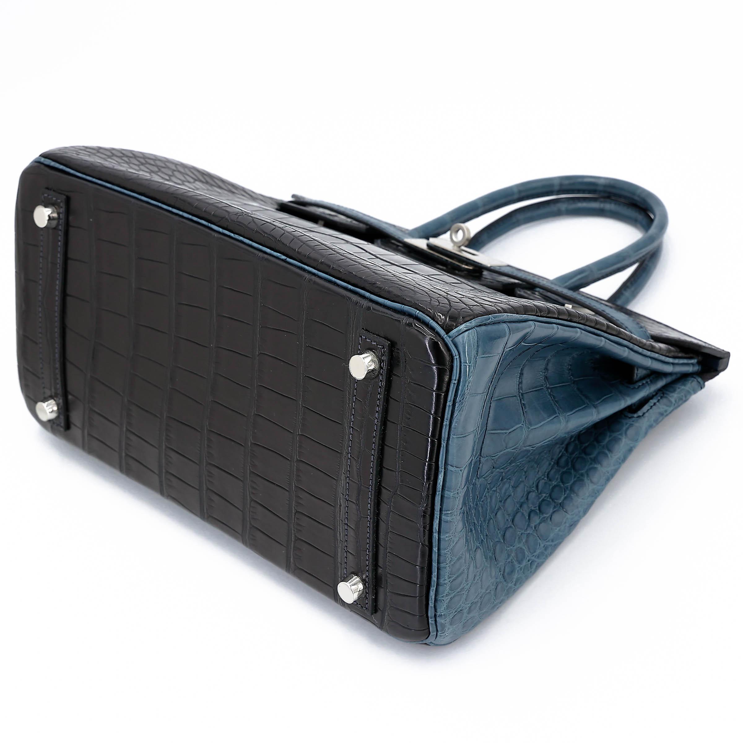 ランク NS 未使用品 HERMÈS エルメス バーキン30 ブラック (89) コルヴェール (1P) クロコダイル アリゲーター マット マットシルバー金具 □R刻印 (2014) - 4