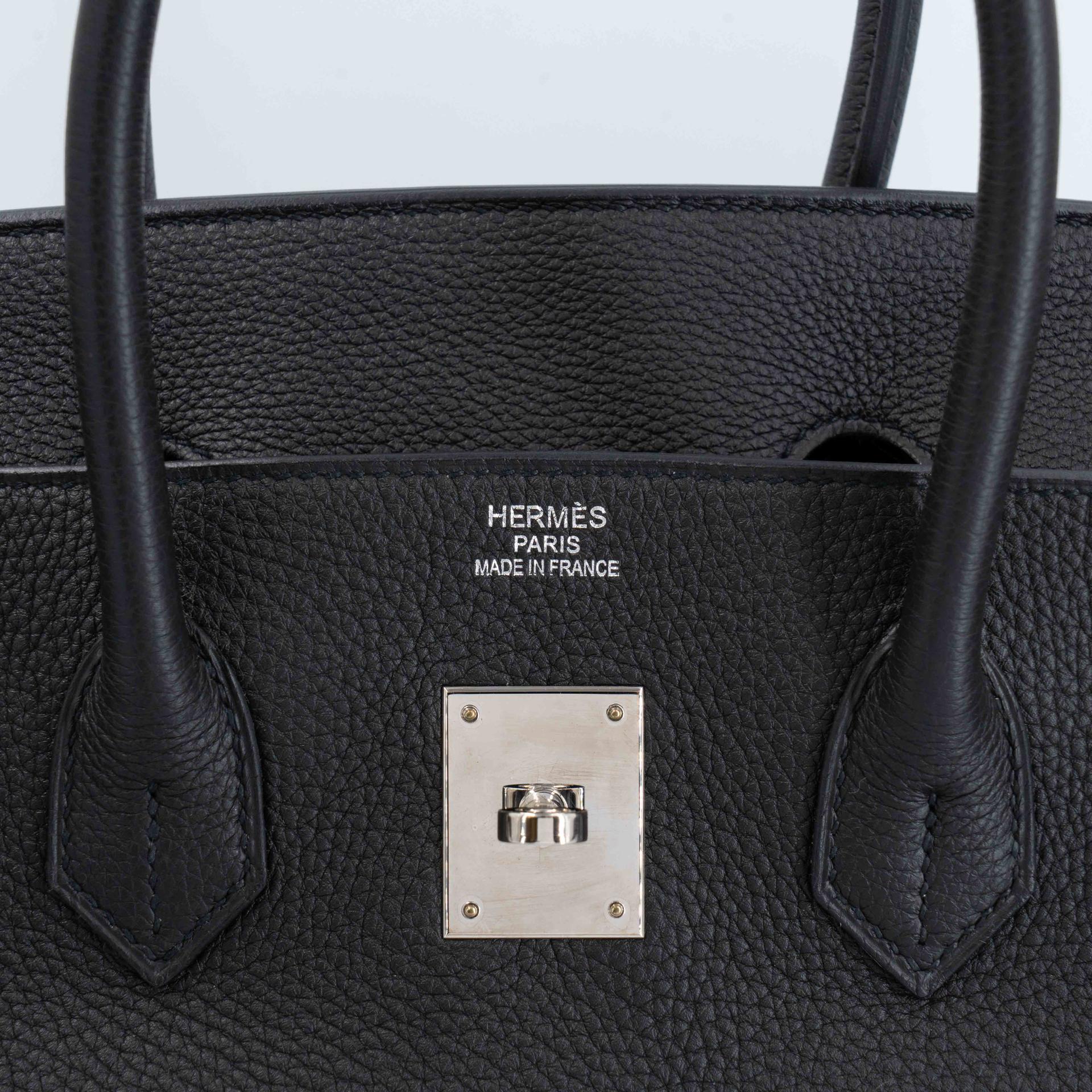 ランク NS 未使用品 HERMÈS エルメス バーキン35 ブラック (89) トゴ シルバー金具 R刻印 (2014) - 10