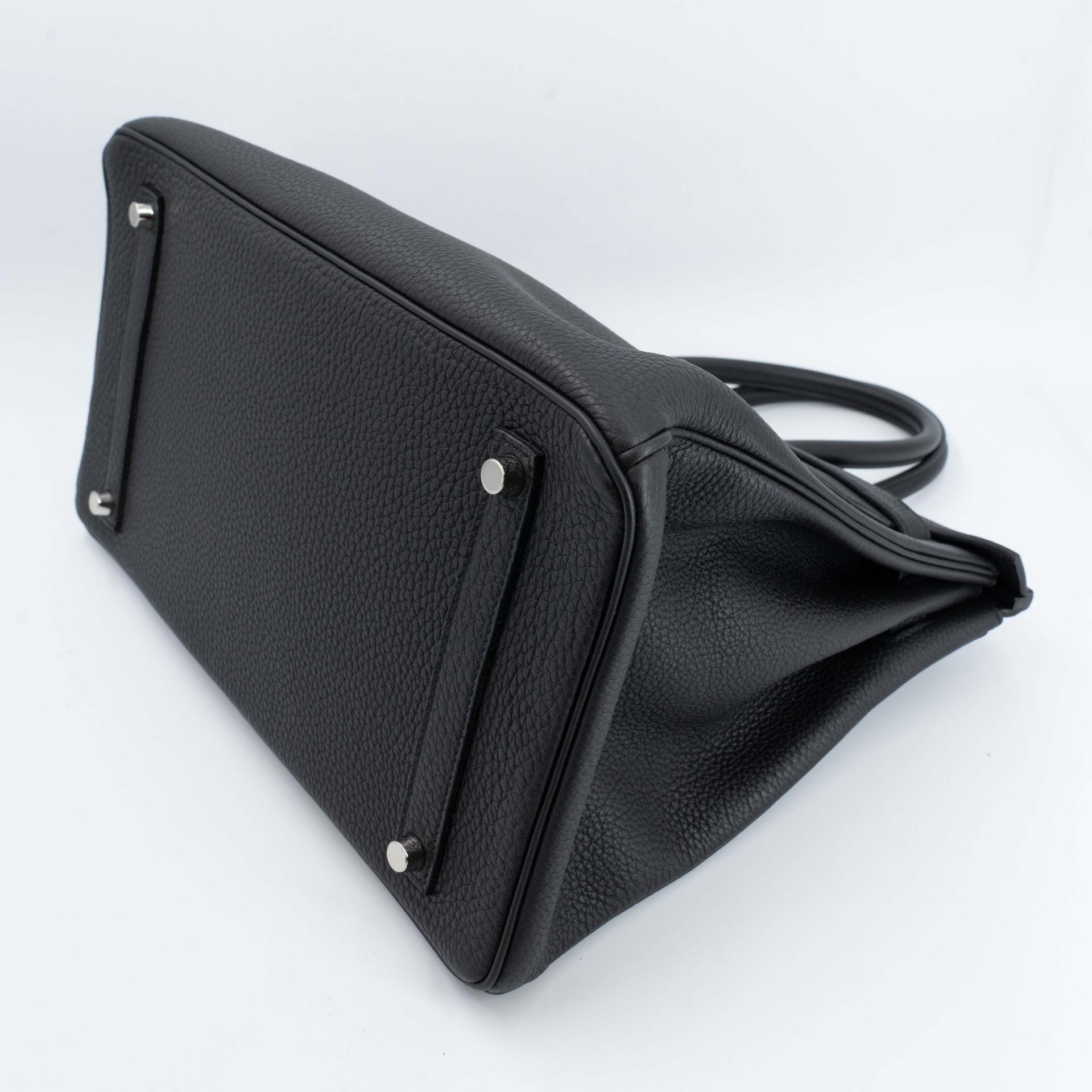 ランク NS 未使用品 HERMÈS エルメス バーキン35 ブラック (89) トゴ シルバー金具 R刻印 (2014) - 5