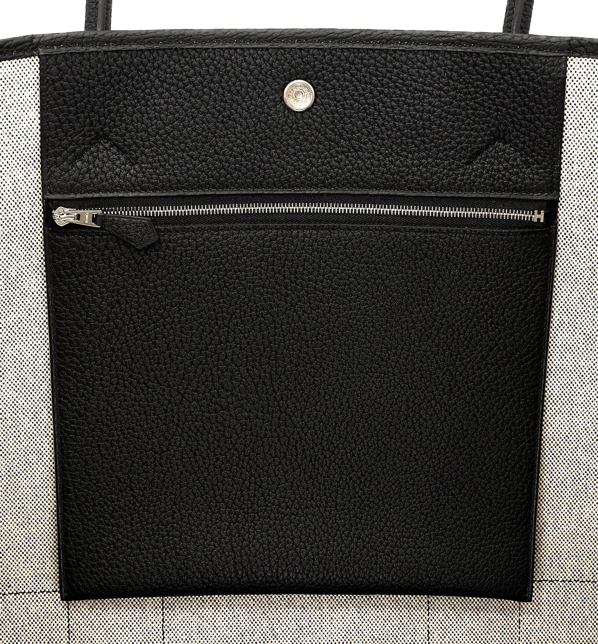 Unused ( Rank NS ) HERMÈS Neo Garden Voyage 41 Tote Bag Noir (89) Negonda Toile H canvas Palladium hardware K (2025) - 13