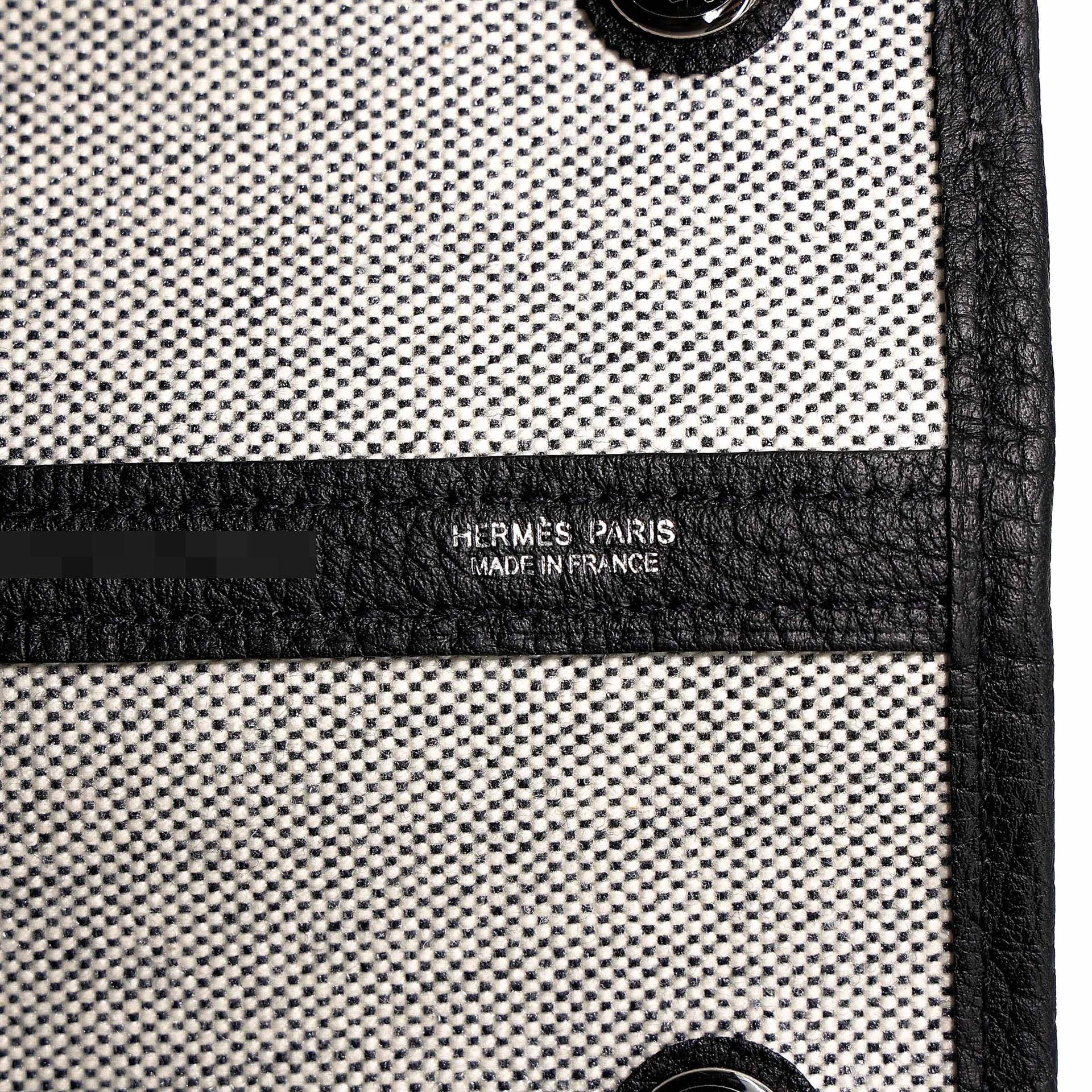 Unused ( Rank NS ) HERMÈS Neo Garden Voyage 41 Tote Bag Noir (89) Negonda Toile H canvas Palladium hardware K (2025) - 16