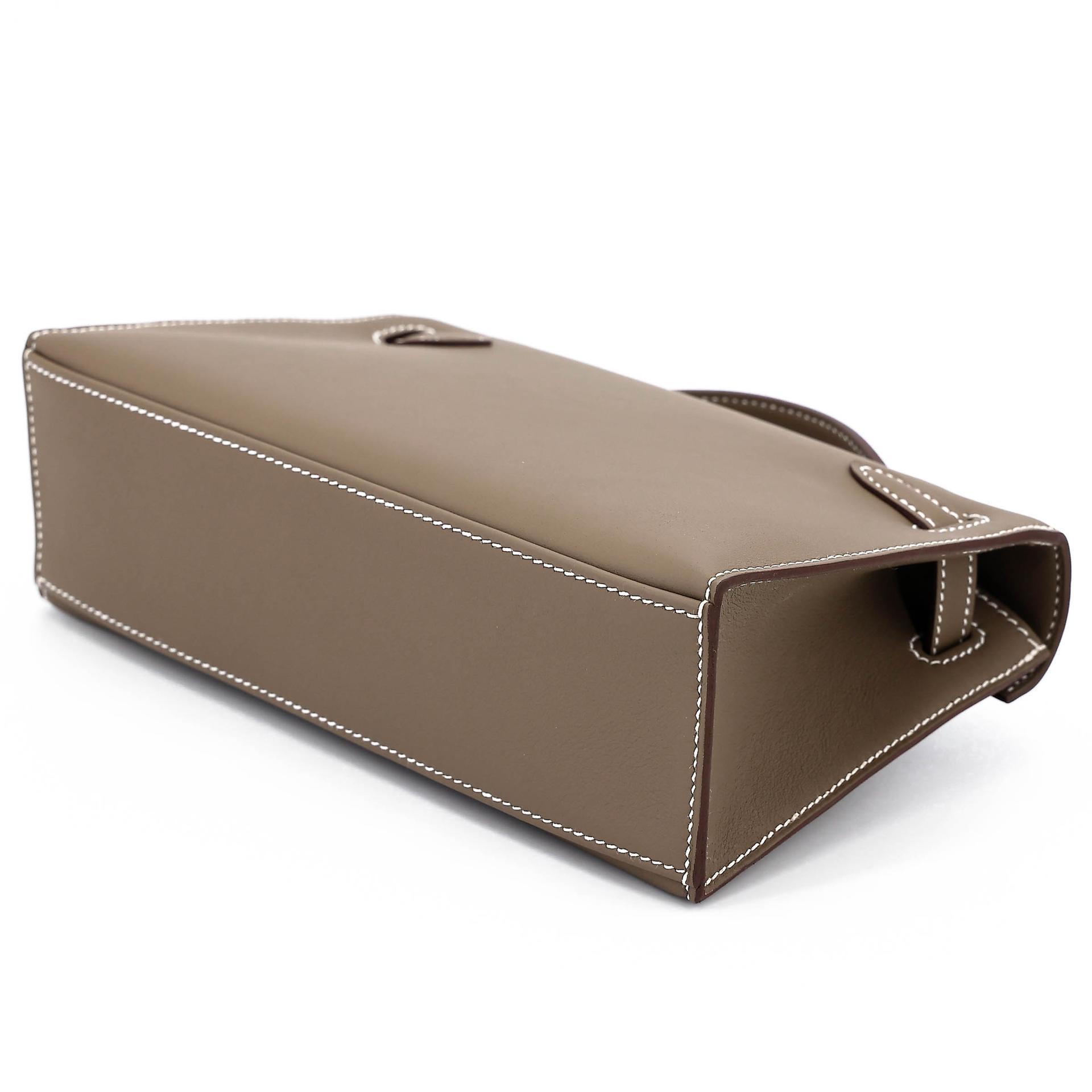 Brand New ( Rank N ) HERMÈS Kelly Pochette Etoupe (18) Swift Gold hardware G (2026) - 6