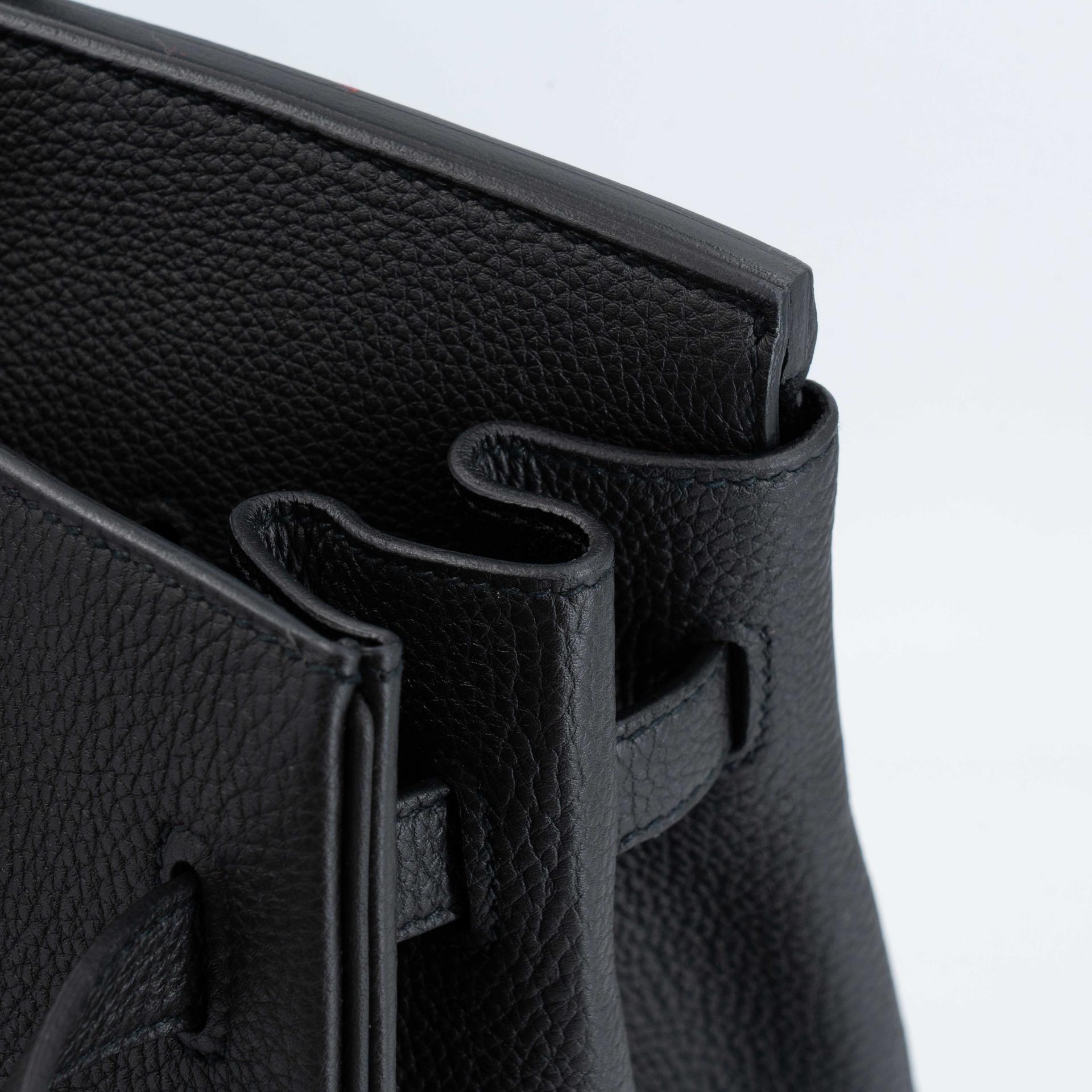 ランク NS 未使用品 HERMÈS エルメス バーキン35 ブラック (89) トゴ シルバー金具 R刻印 (2014) - 13