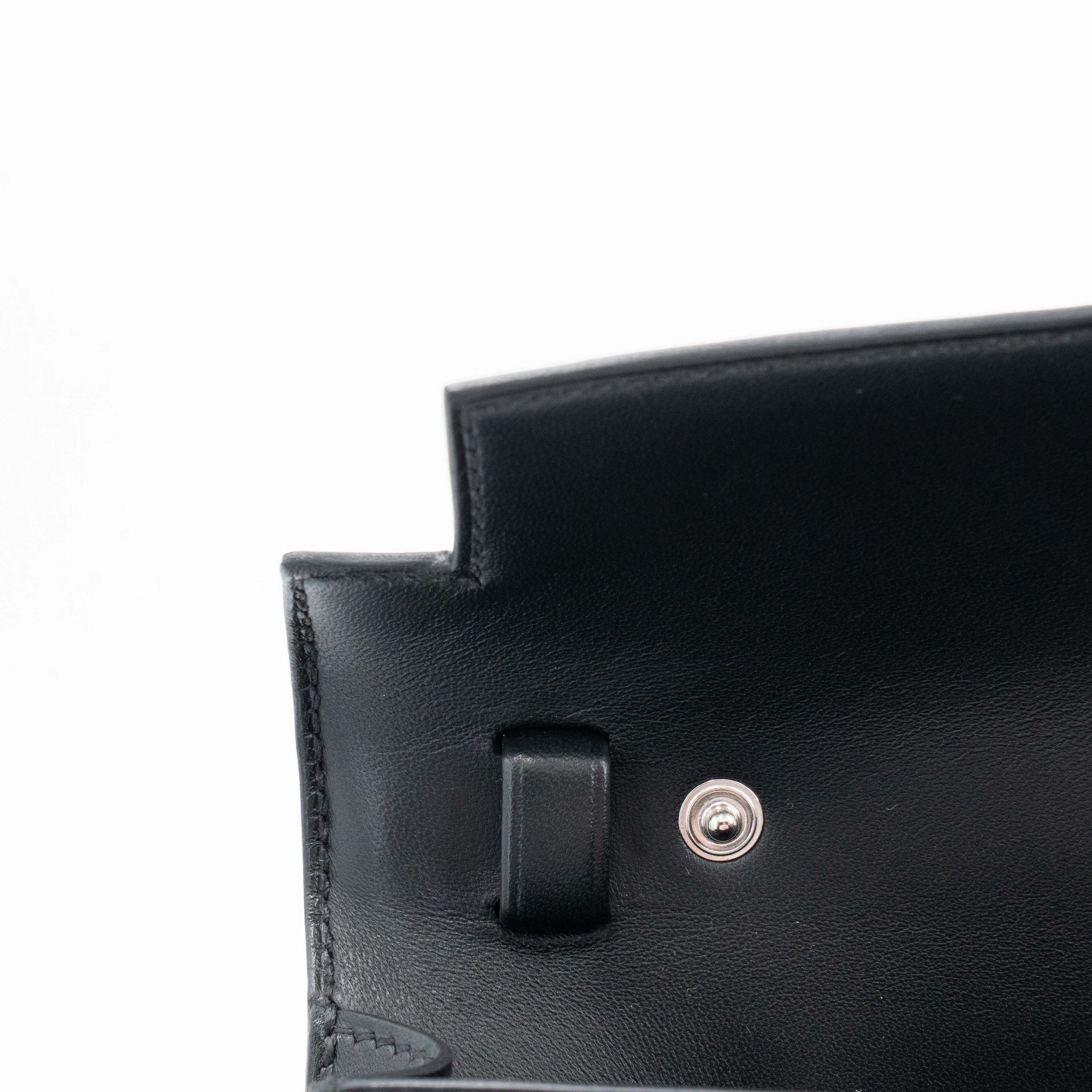 全新 HERMÈS 爱马仕 限量收藏款 Kelly Elan Cheval de bois 89 黑色 Noir (Black) Box牛皮 银扣 K刻 2025年 - 9