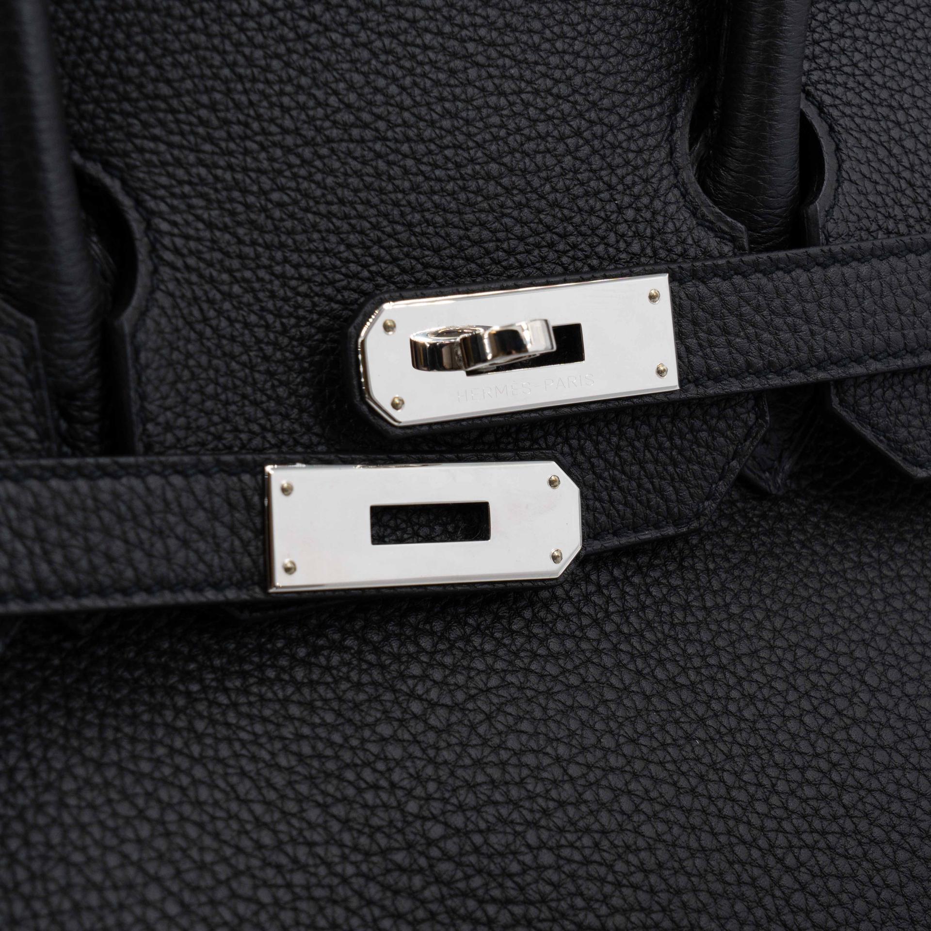 ランク NS 未使用品 HERMÈS エルメス バーキン35 ブラック (89) トゴ シルバー金具 R刻印 (2014) - 8