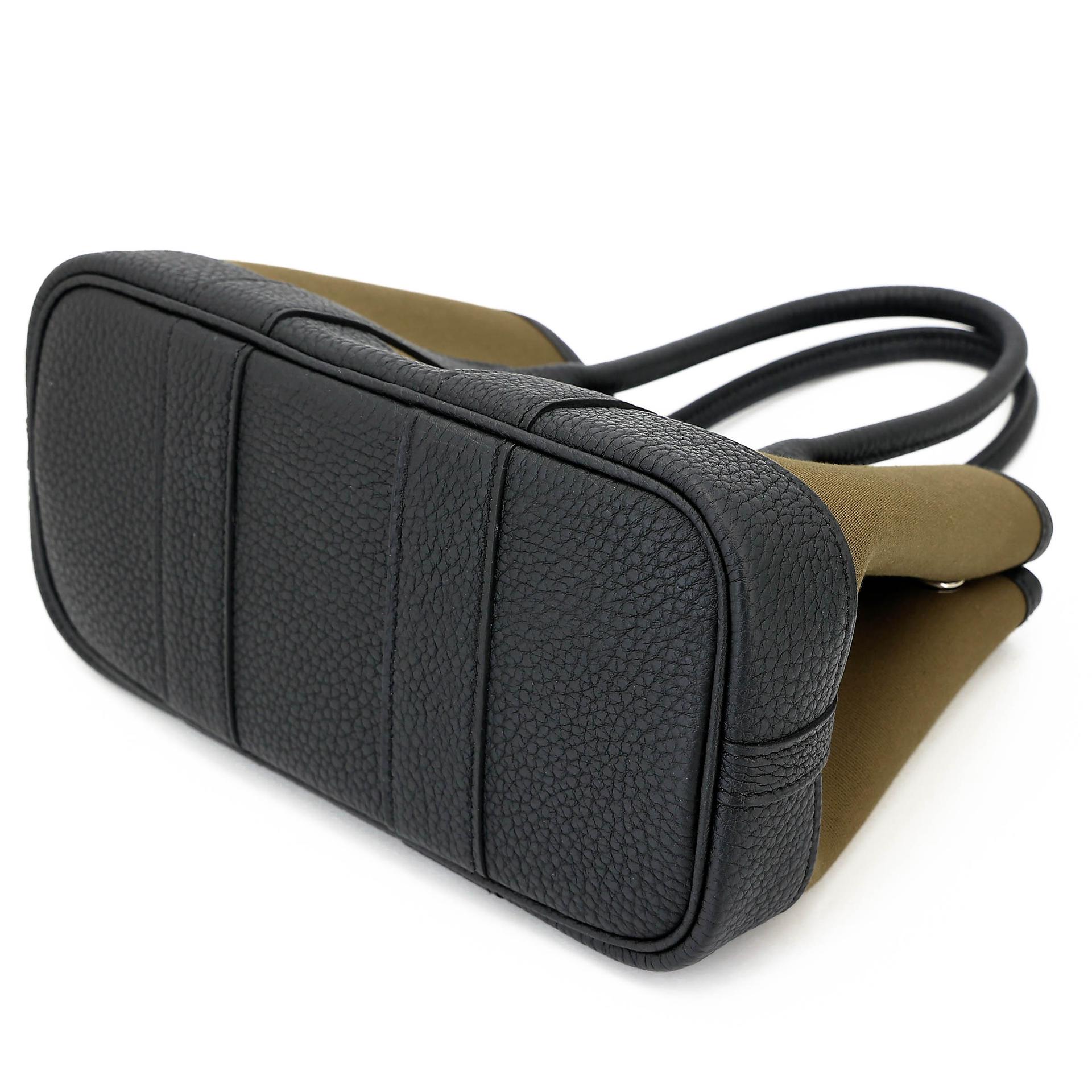 Brand New ( Rank N ) HERMÈS Neo Garden Party 23 Noir (89) Vert Olive (61) Negonda Toile Officier canvas Palladium hardware G (2026) - 6