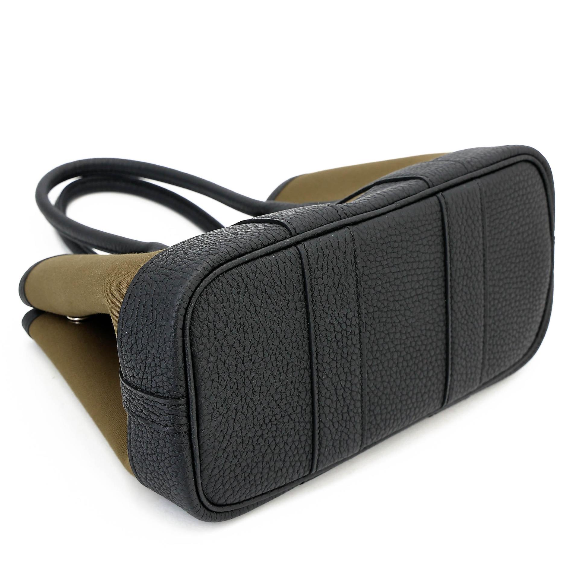 Brand New ( Rank N ) HERMÈS Neo Garden Party 23 Noir (89) Vert Olive (61) Negonda Toile Officier canvas Palladium hardware G (2026) - 7