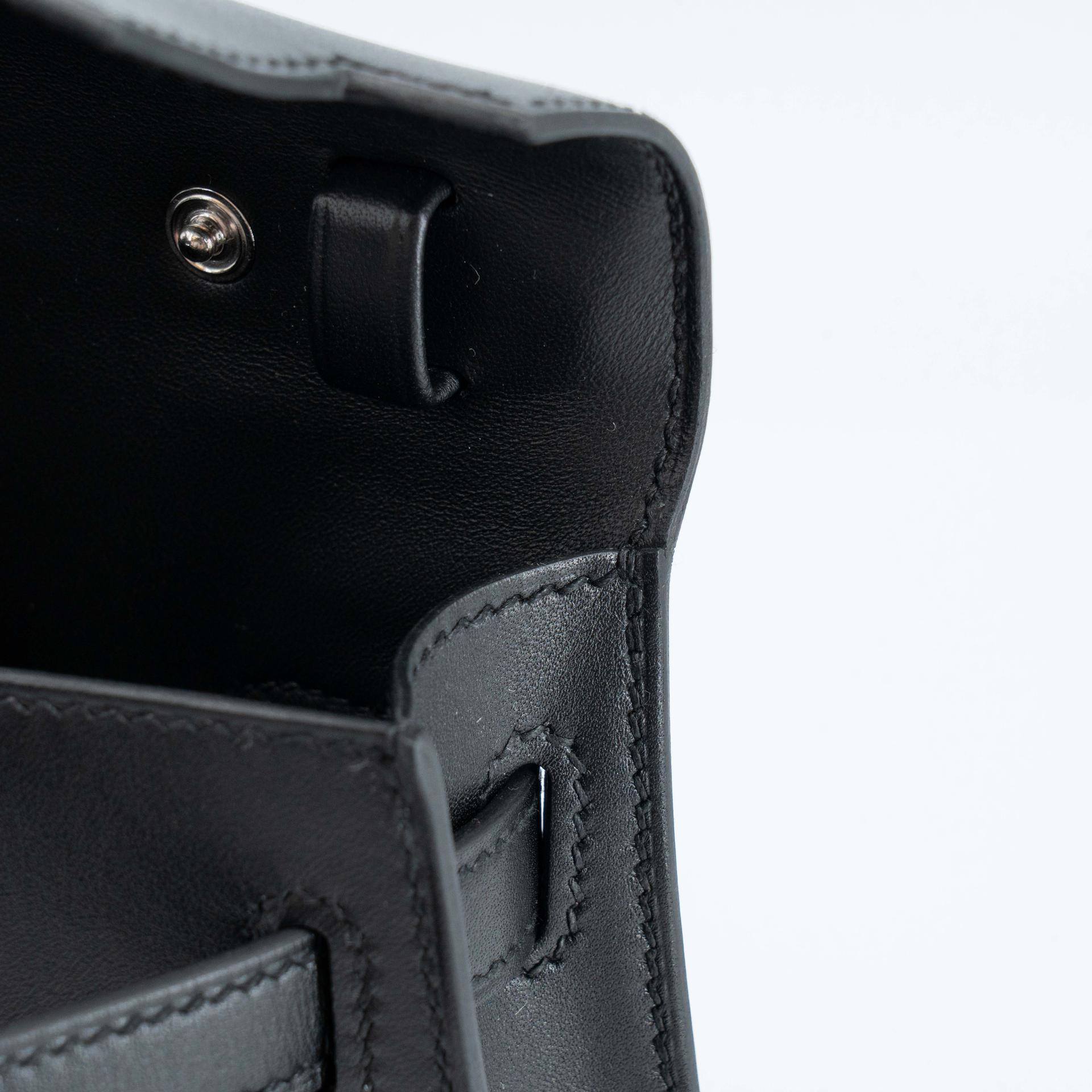 全新 HERMÈS 爱马仕 限量收藏款 Kelly Elan Cheval de bois 89 黑色 Noir (Black) Box牛皮 银扣 K刻 2025年 - 6