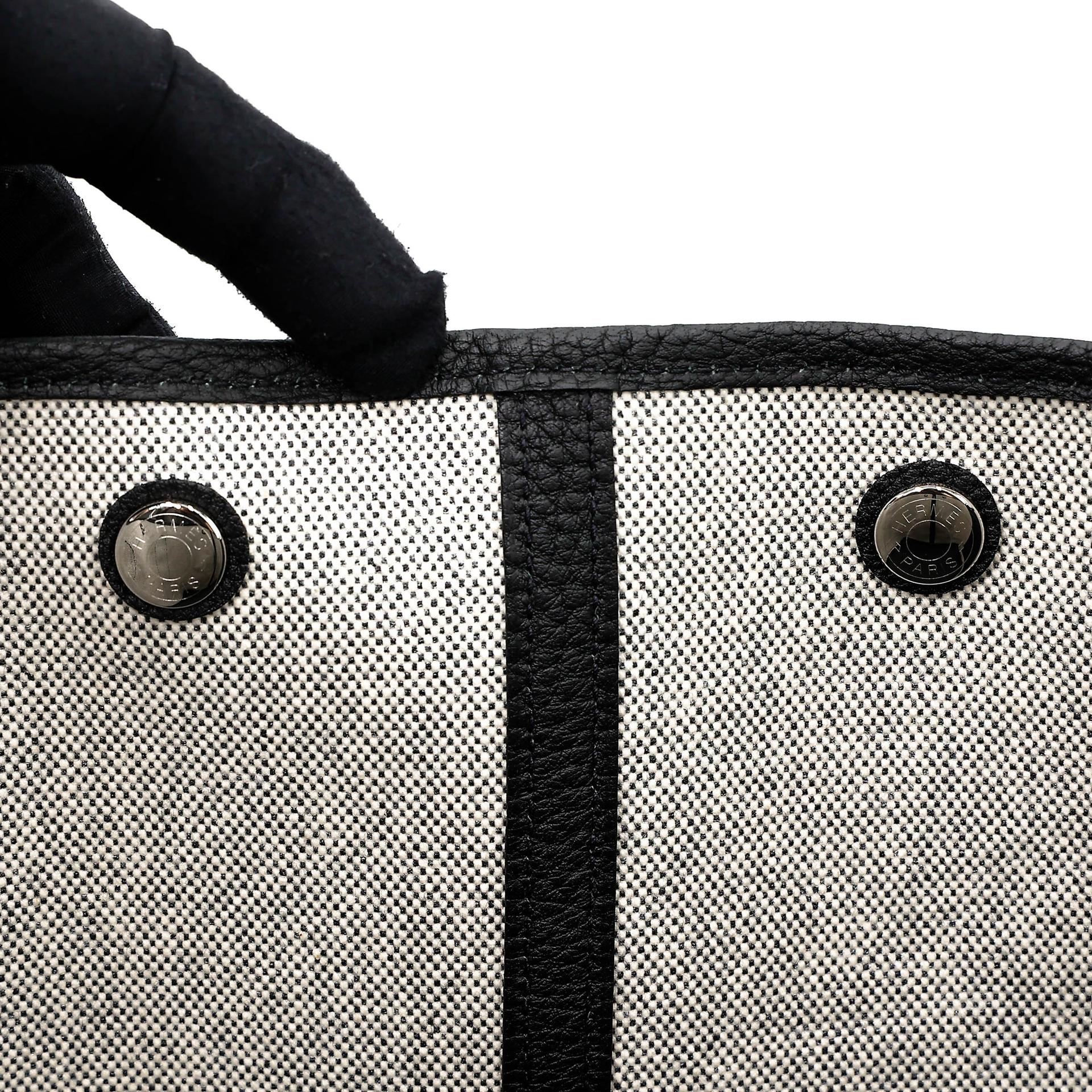 Unused ( Rank NS ) HERMÈS Neo Garden Voyage 41 Tote Bag Noir (89) Negonda Toile H canvas Palladium hardware K (2025) - 14