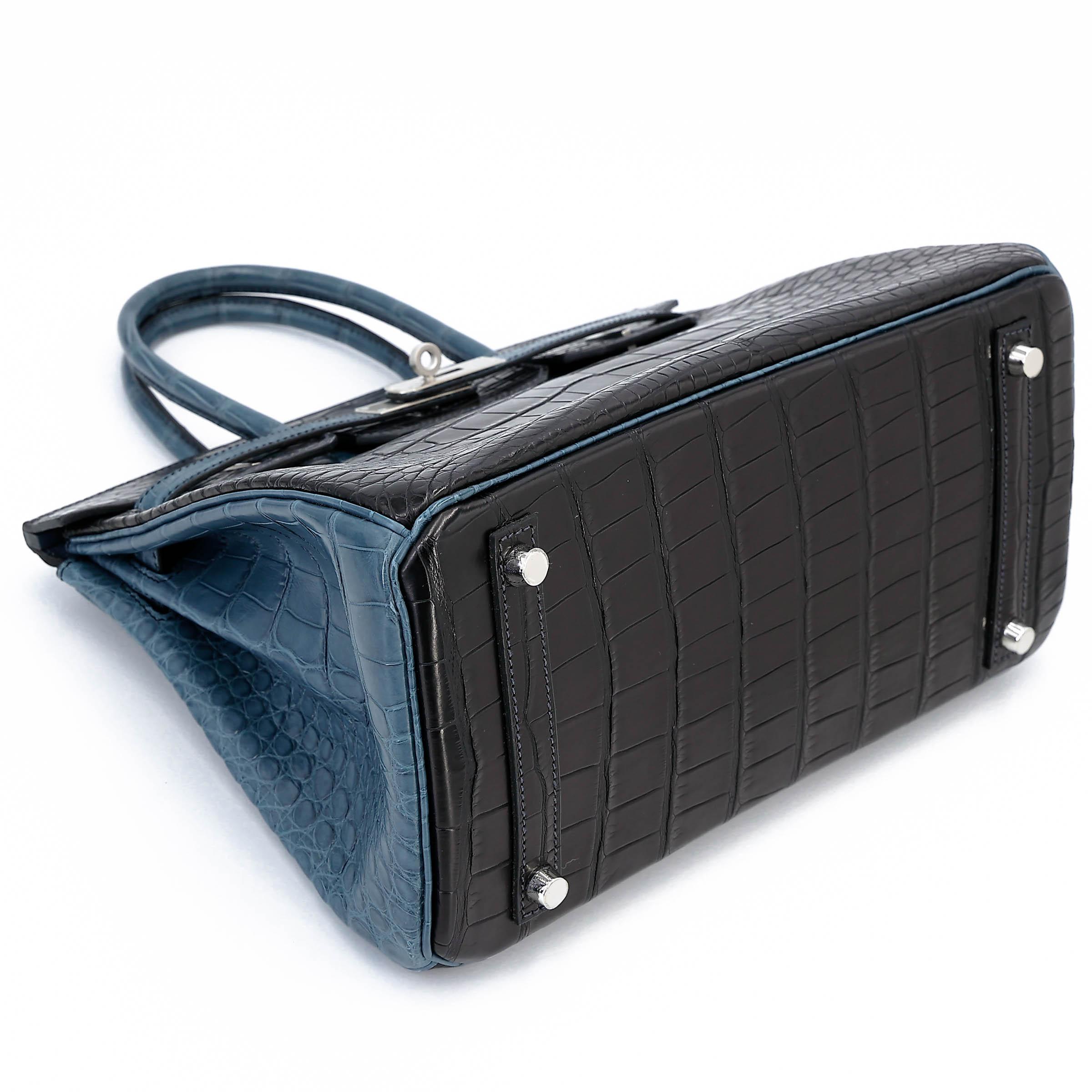ランク NS 未使用品 HERMÈS エルメス バーキン30 ブラック (89) コルヴェール (1P) クロコダイル アリゲーター マット マットシルバー金具 □R刻印 (2014) - 5