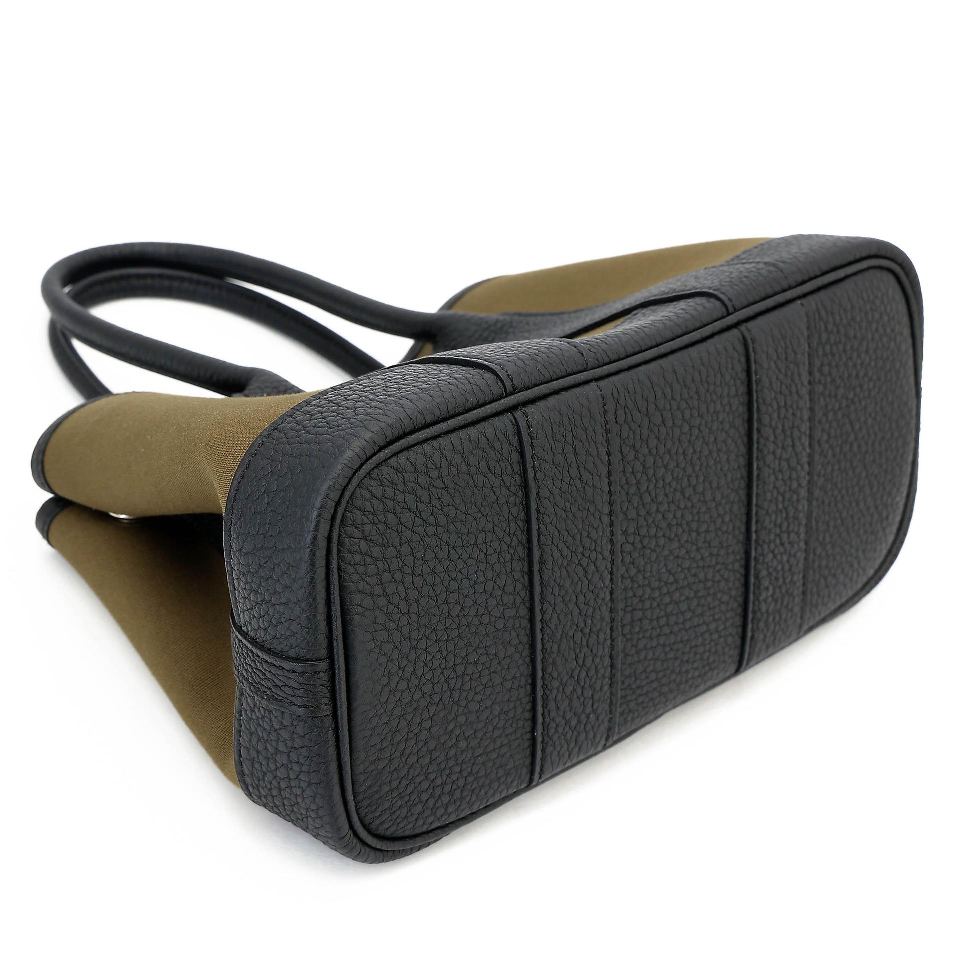 Brand New ( Rank N ) HERMÈS Neo Garden Party 23 Noir (89) Vert Olive (61) Negonda Toile Officier canvas Palladium hardware G (2026) - 5